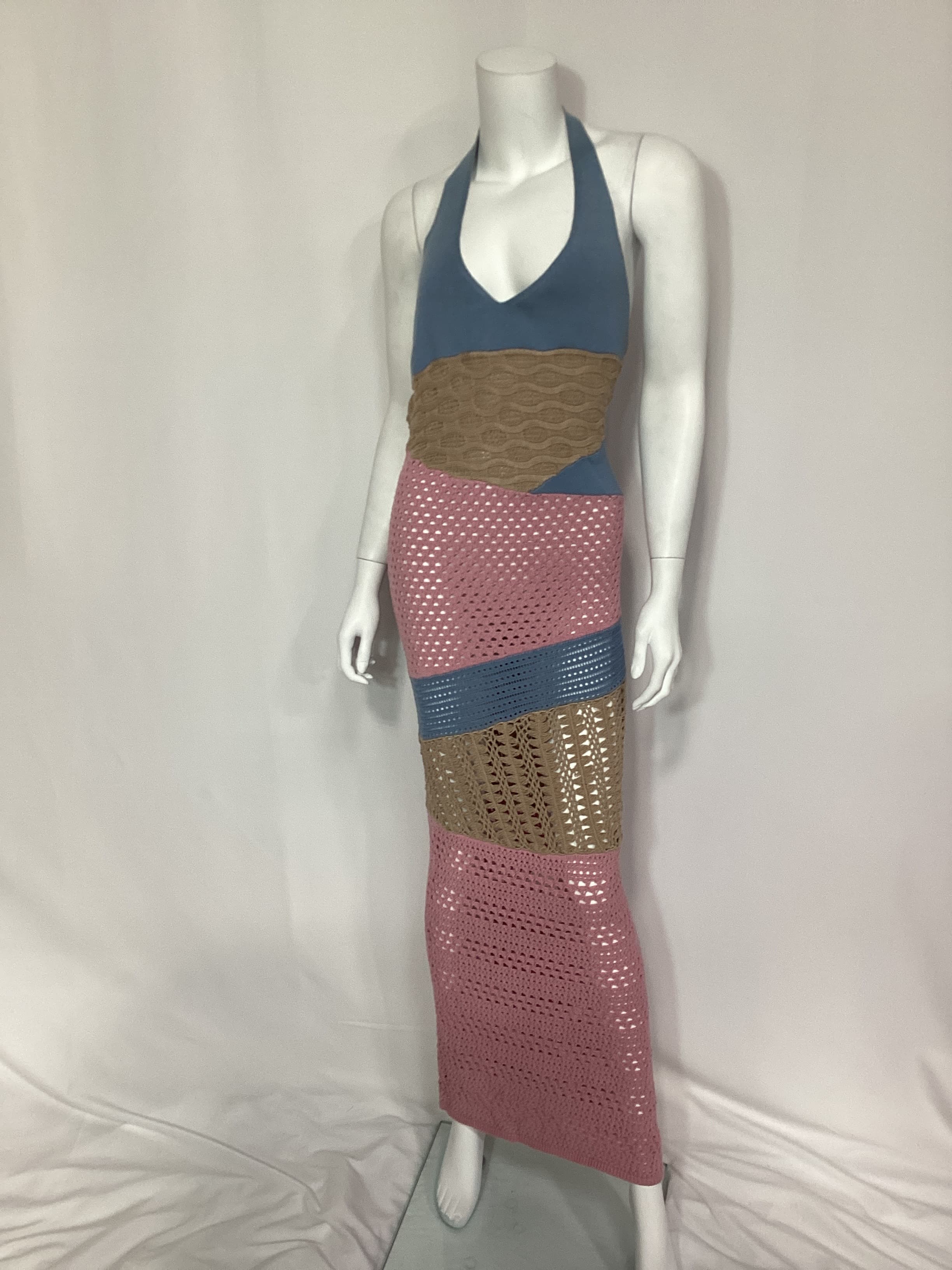 Patchwork Knit Midi Dress - Image 4