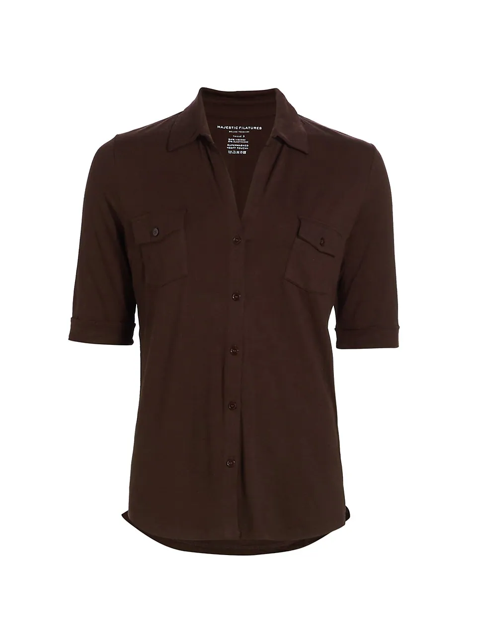 Soft Touch Elbow-Sleeve Pocket Shirt - Image 1