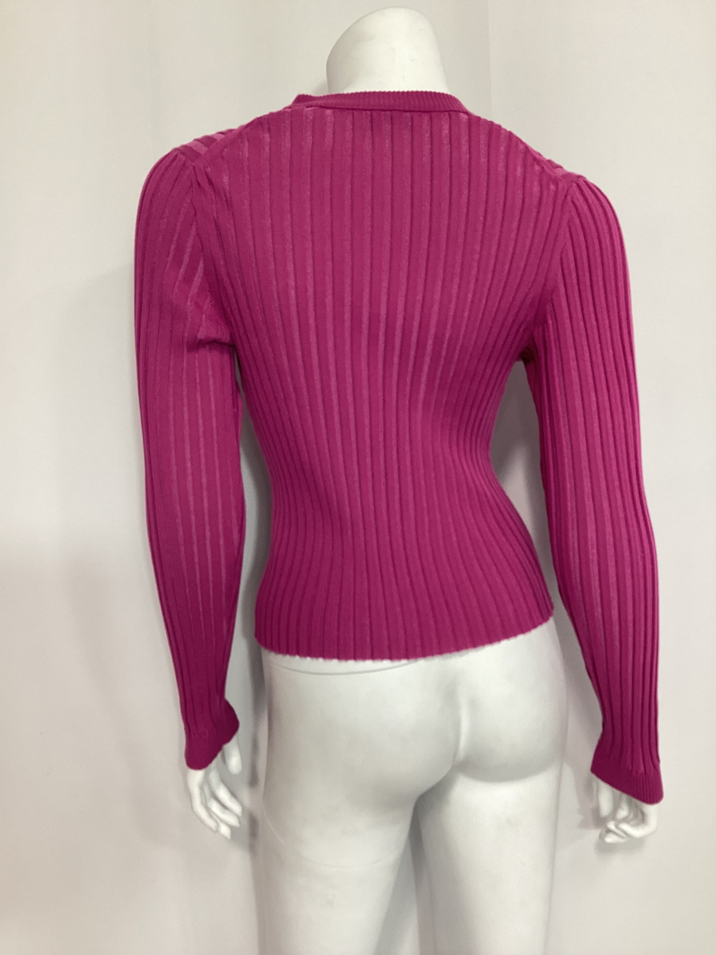 Ribbed V Neck Cardigan - Image 3