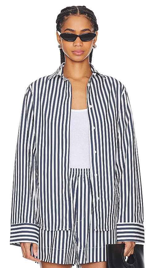 Button Up Shirt In Stripe - Image 1