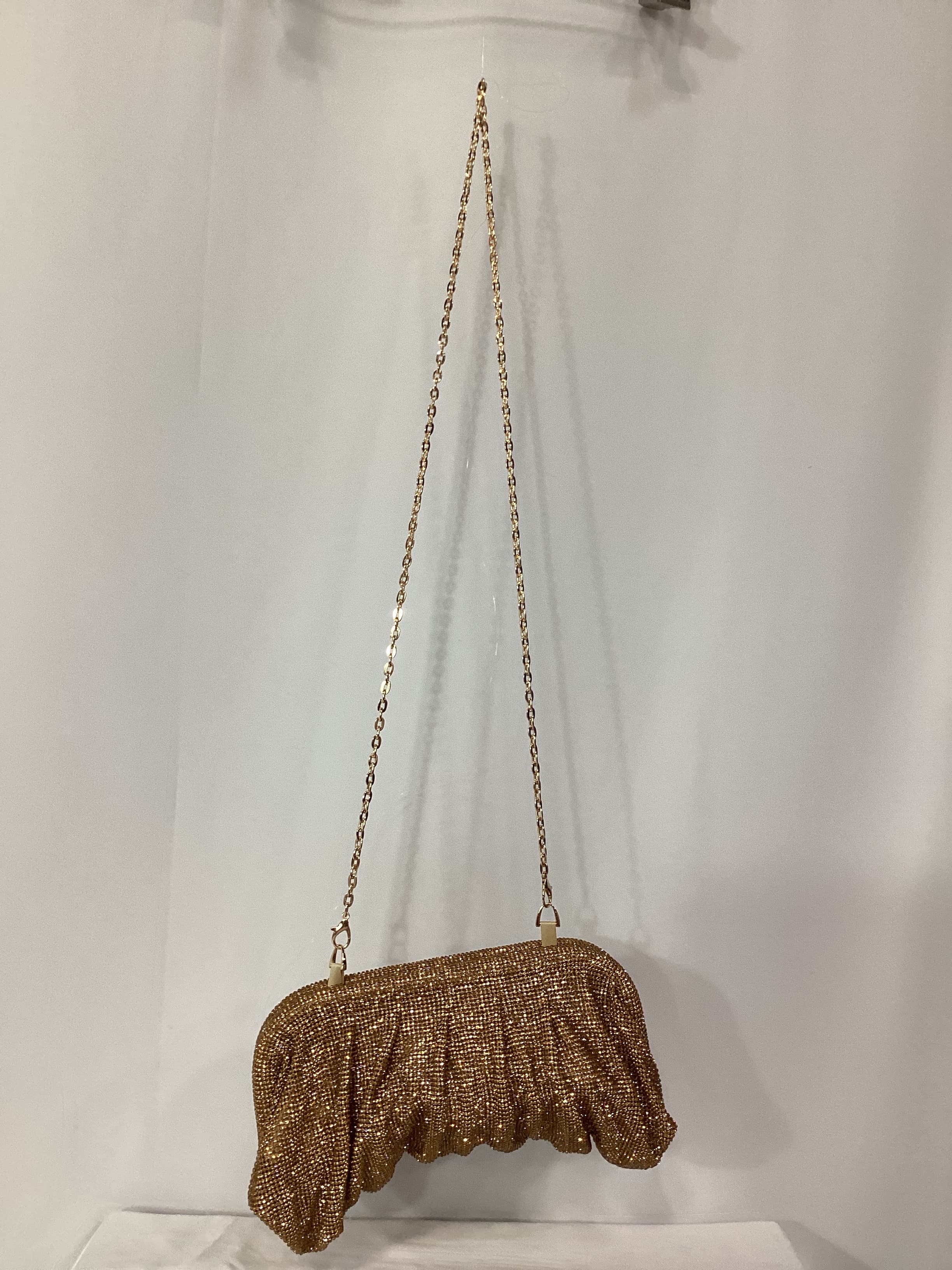 Rhinestone Clutch In Gold - Image 3