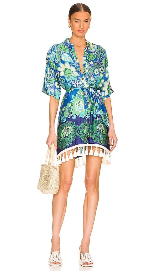 Emotion Tunic Dress In Blu Blossom - Image 1
