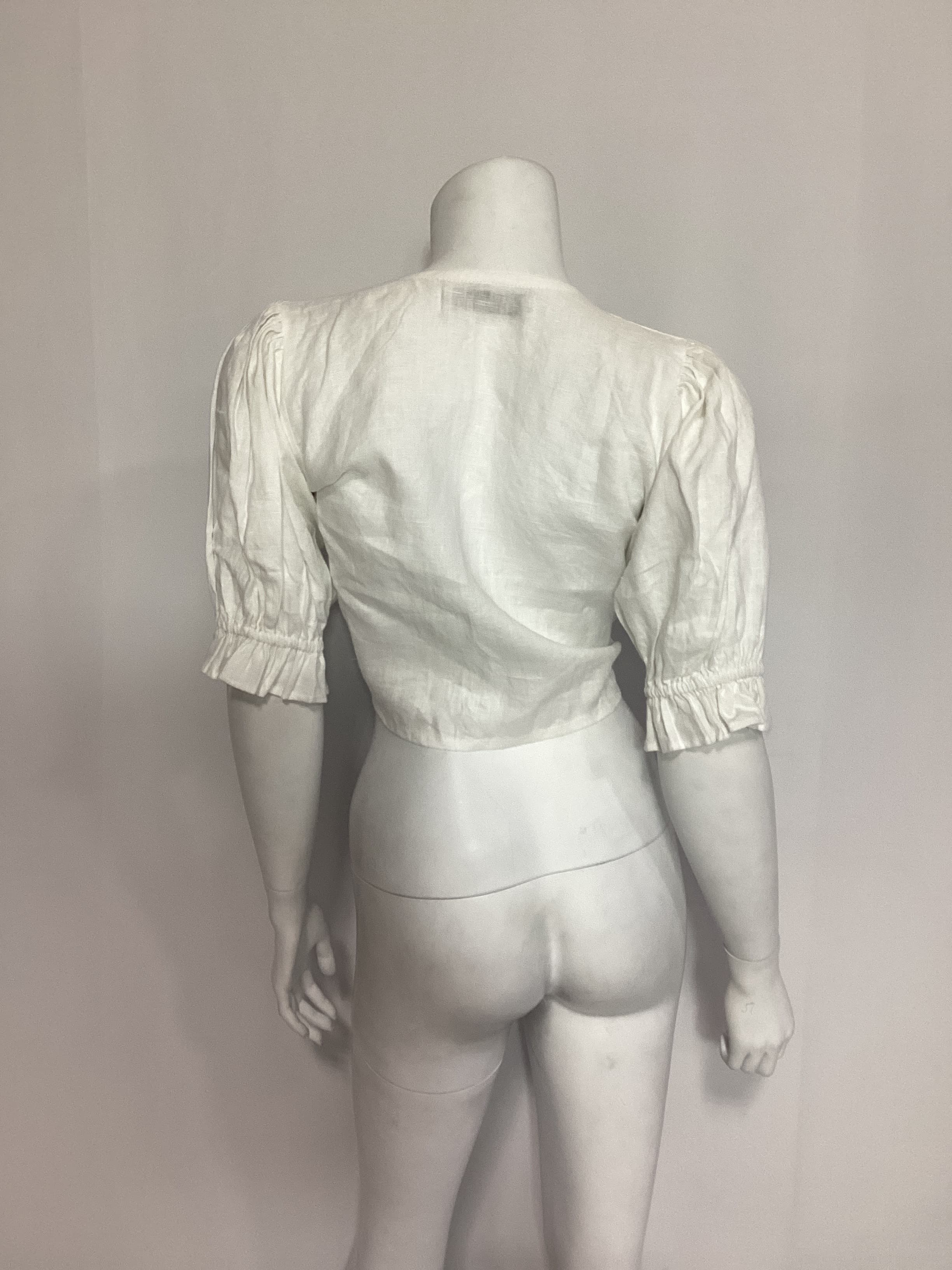 Jamais Wrap Top In White Linen - Image 2