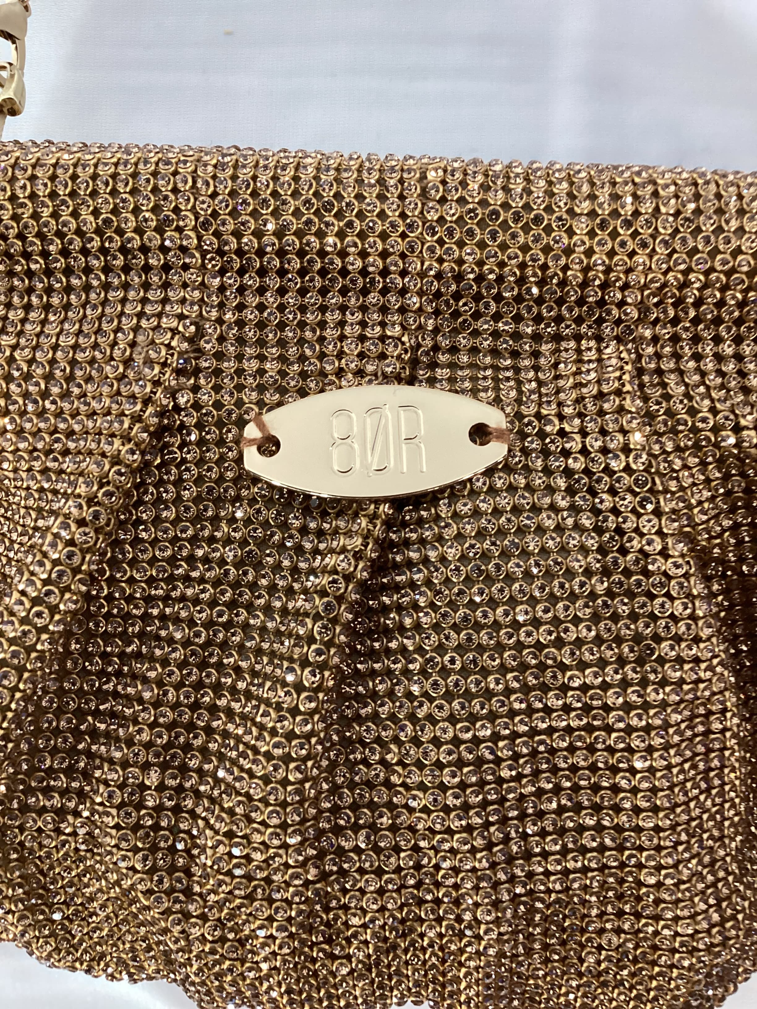 Rhinestone Clutch In Gold - Image 4