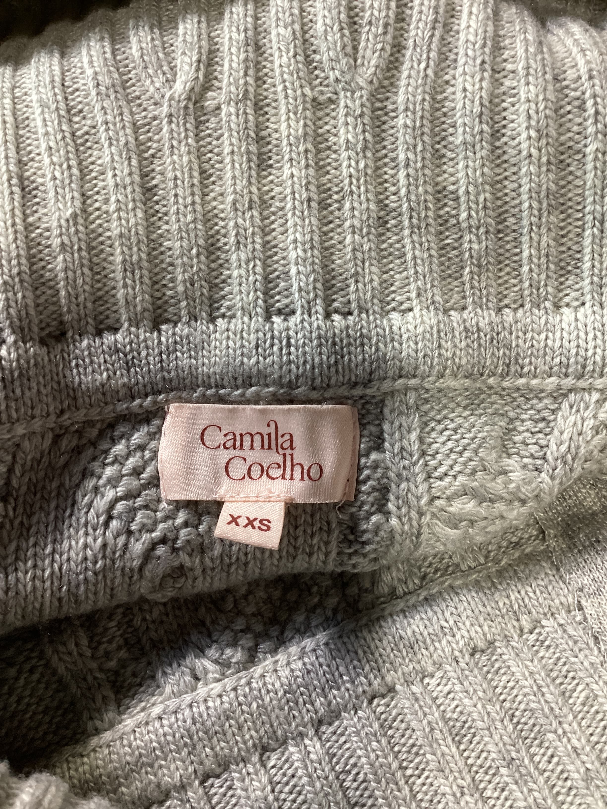 Caelia Off Shoulder Cable Mini Dress In Grey - Image 3
