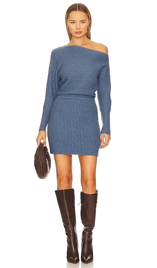 Lovely Mini Dress In Denim Blue - Image 1