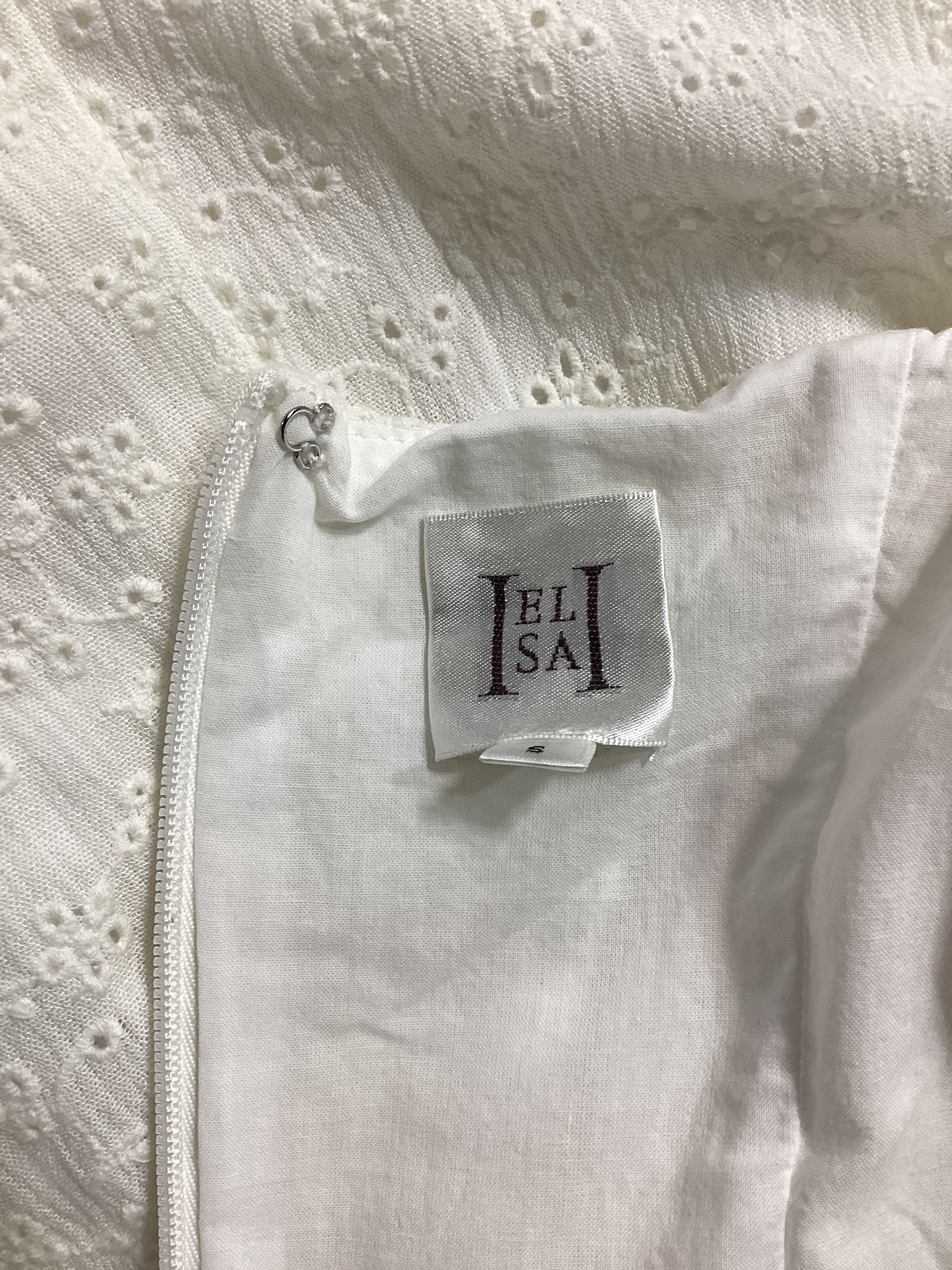 Petite Eyelet Column Dress In White - Image 4