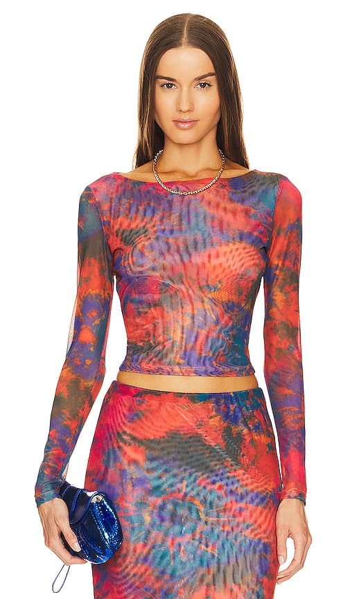 Vera Top In Orange Tye Dye - Image 1