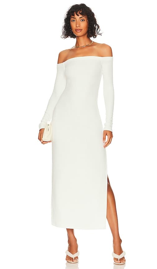 Leah Midi Dress In Off White - Image 1