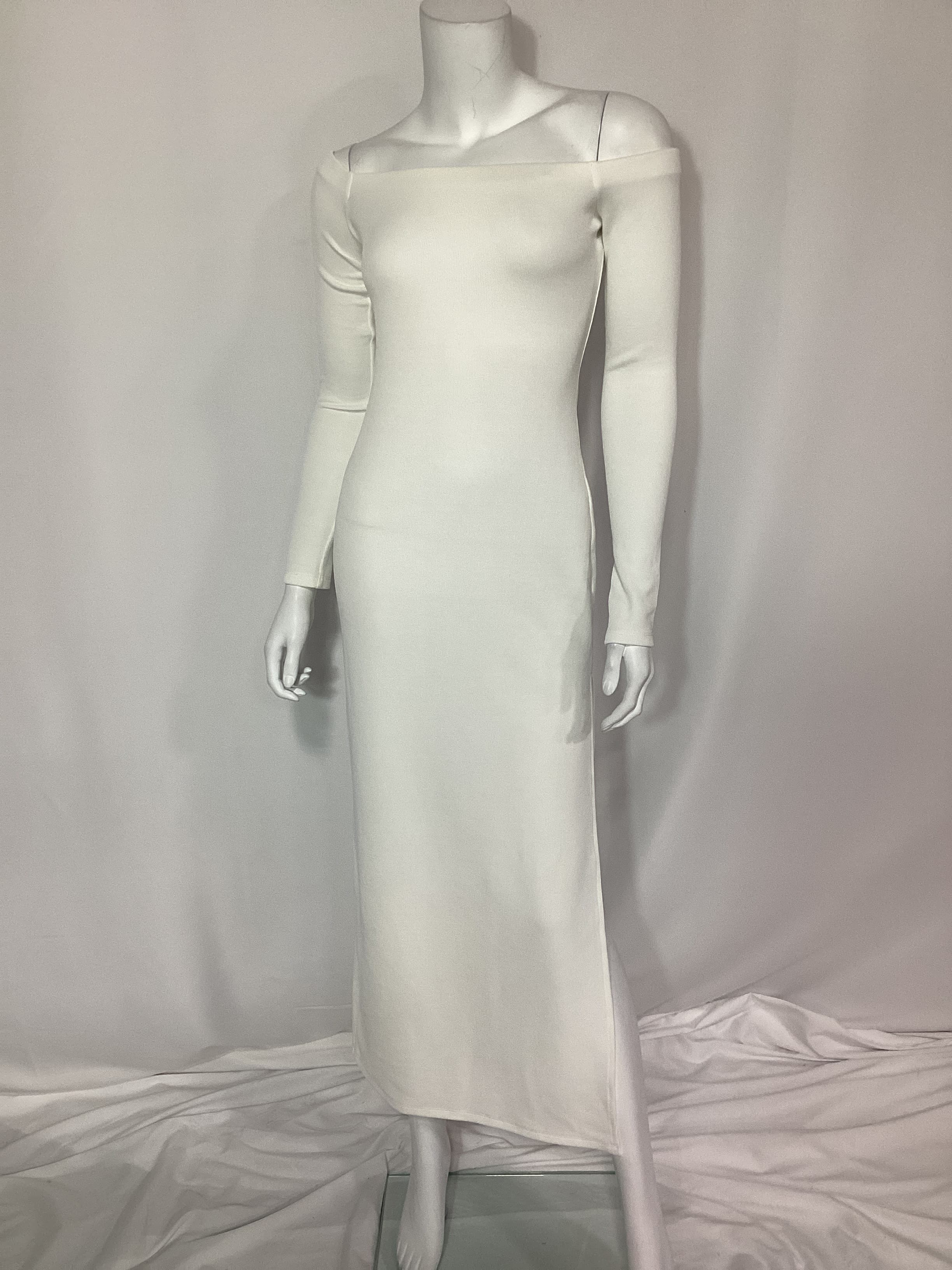 Leah Midi Dress In Off White - Image 4
