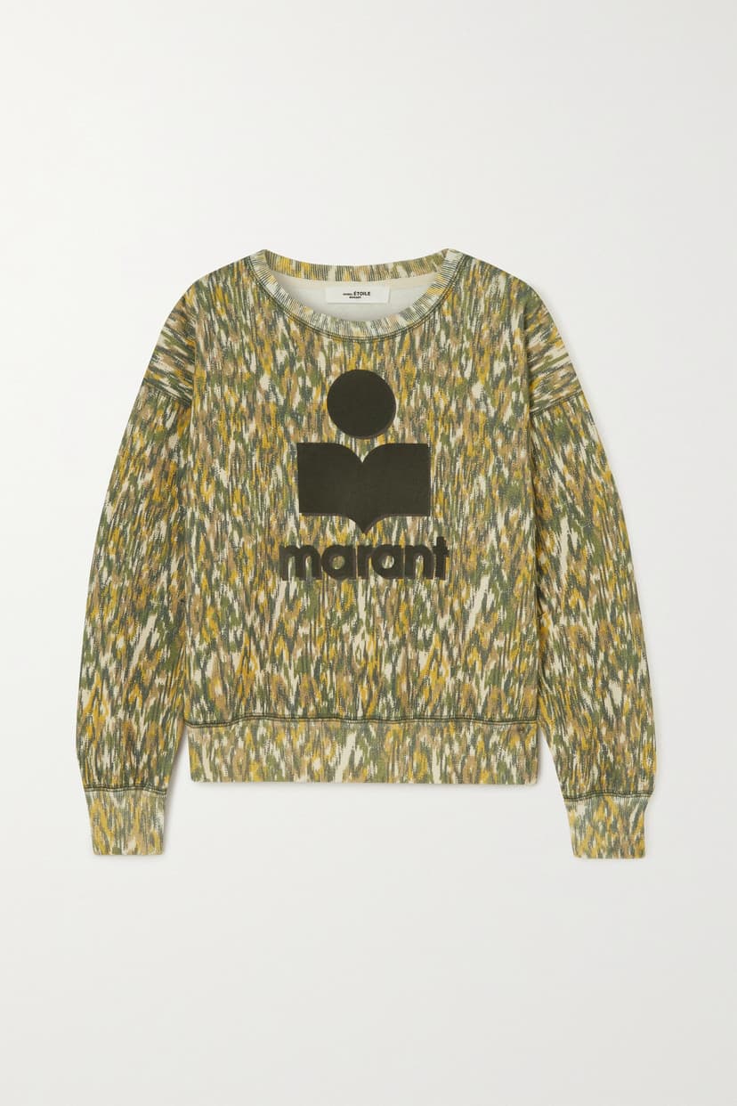Mobyli Flocked Printed Cotton-Blend Jersey Sweatshirt - Image 1
