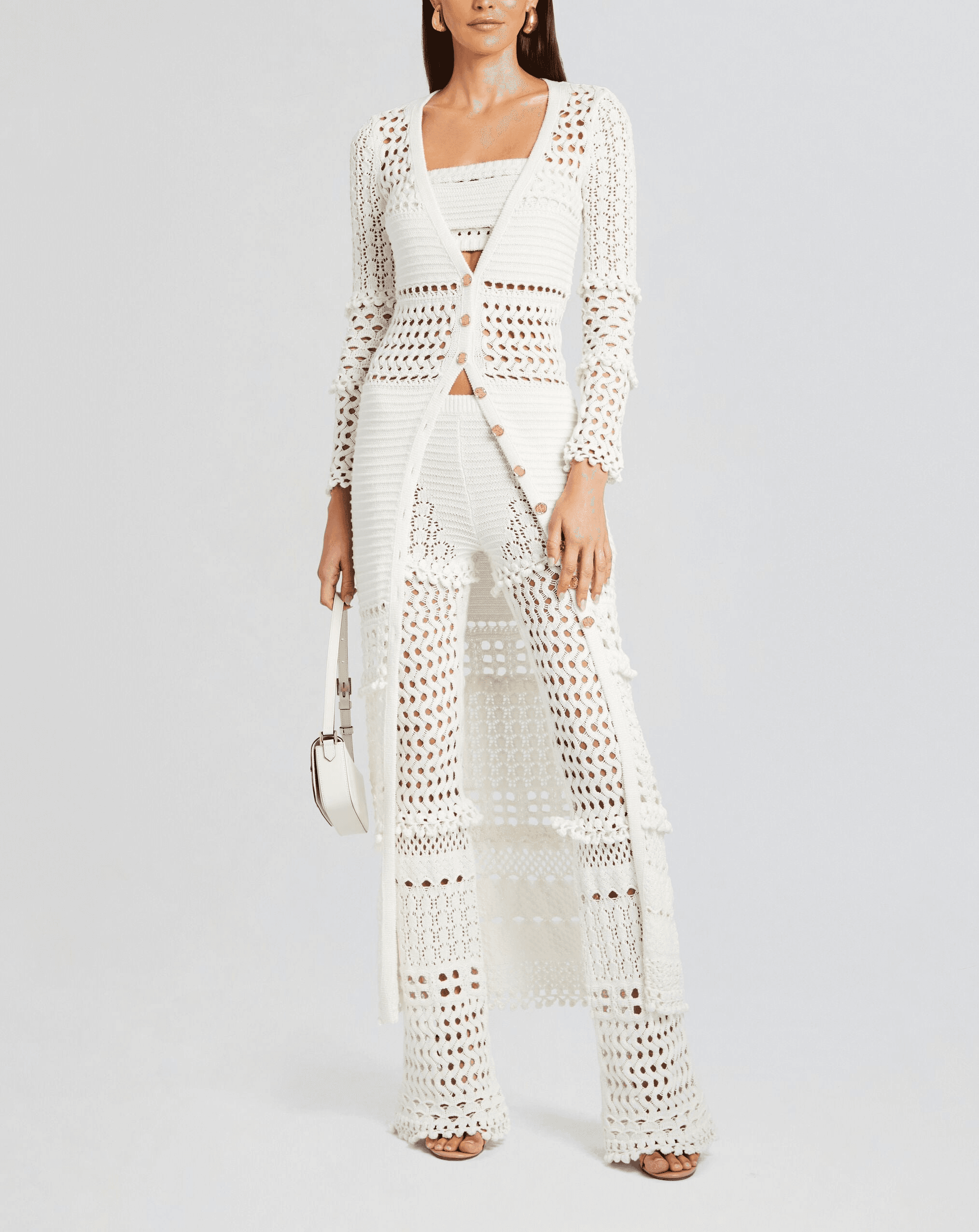 Alaia Knit Crochet Cardigan - Image 1