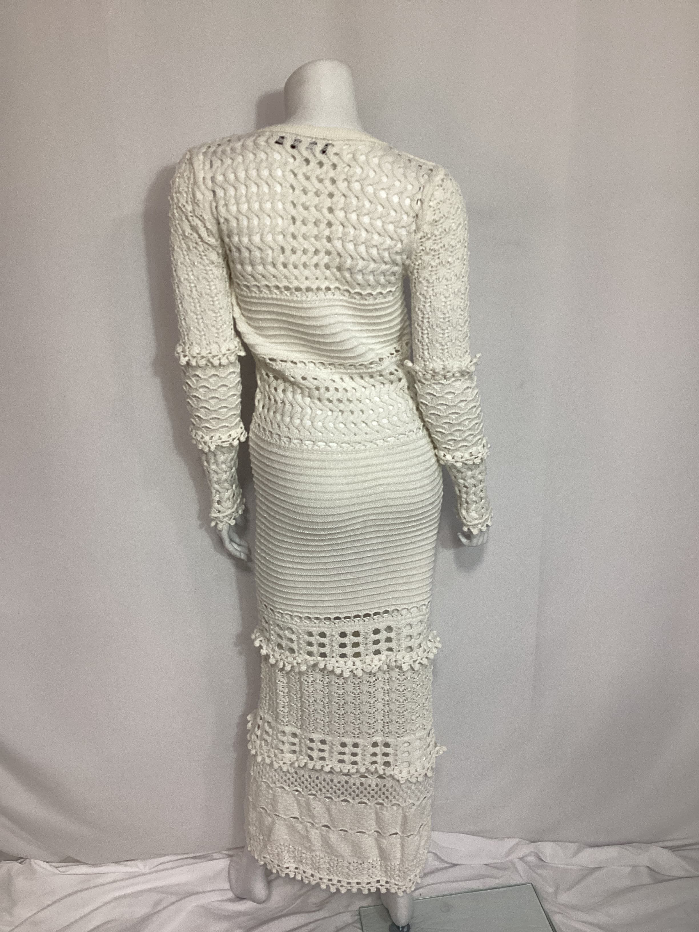 Alaia Knit Crochet Cardigan - Image 3