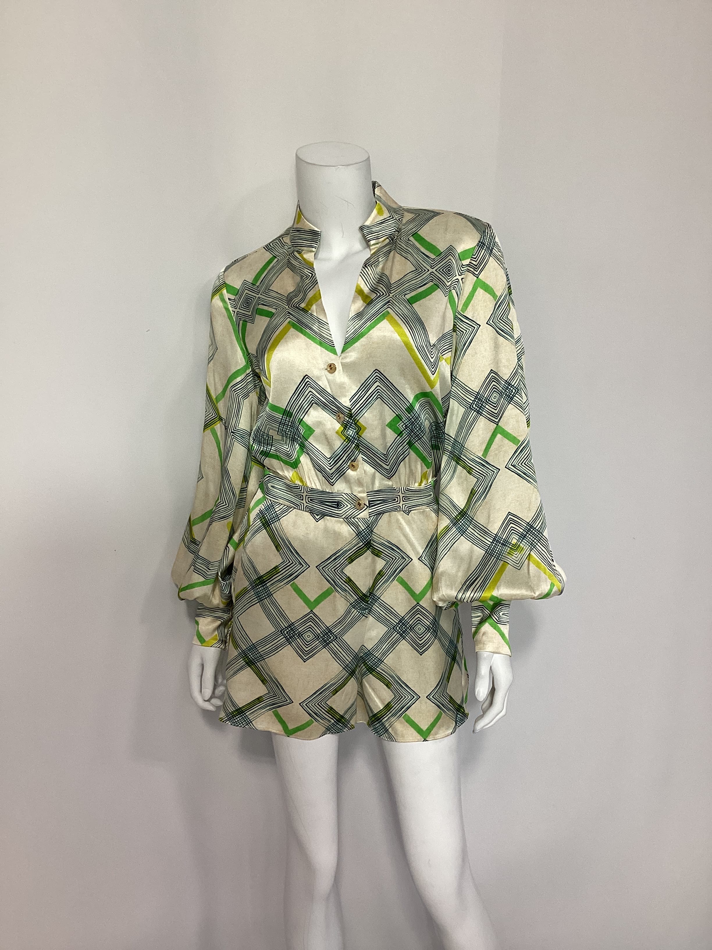 Ramsey Romper In Linear Cream - Image 3