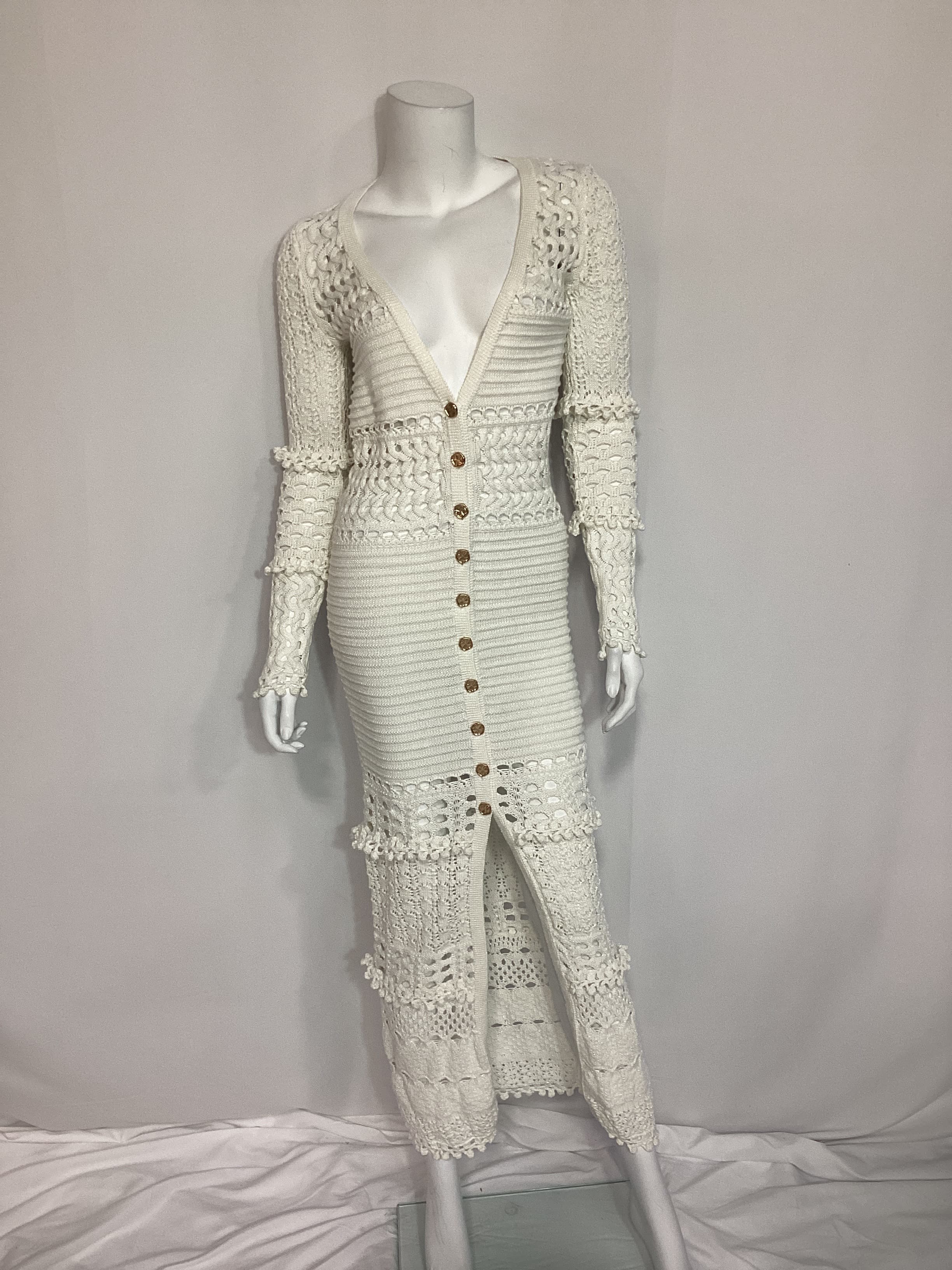 Alaia Knit Crochet Cardigan - Image 4