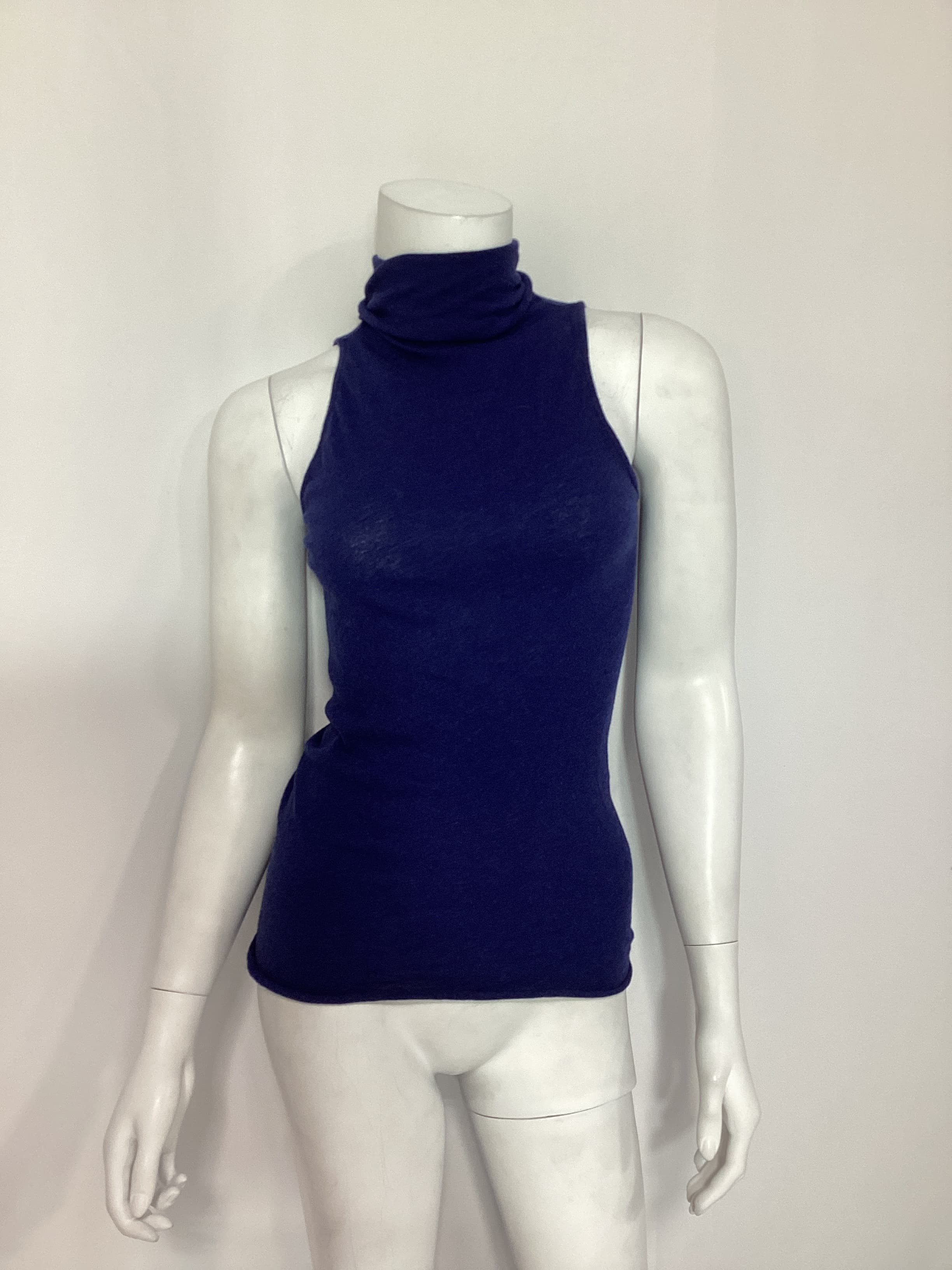 Enza Costa X Revolve Cashmere Halter Turtleneck In French Navy - Image 2