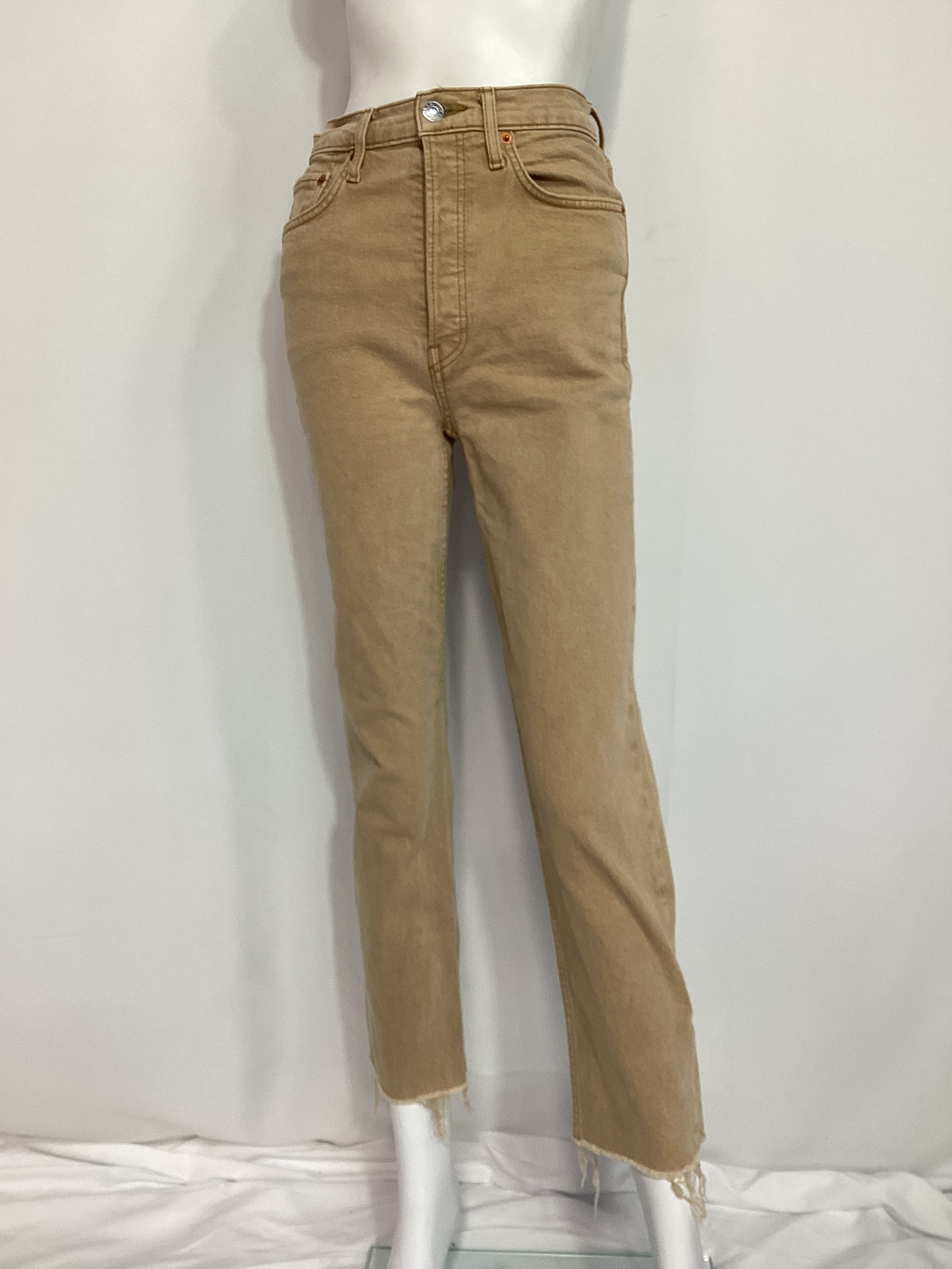 Originals 70s Ultra High Rise Stove Pipe In Washed Khaki - Image 4