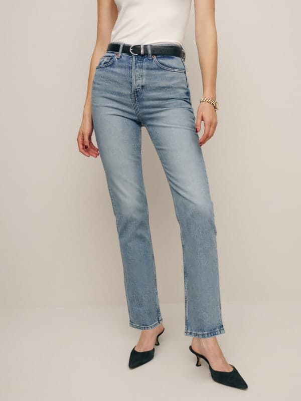 Cynthia Stretch High Rise Straight Jeans - Image 1
