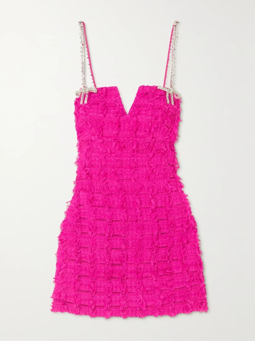 Cherie Amour Crystal-Embellished Ruffled Tulle Mini Dress - Image 1