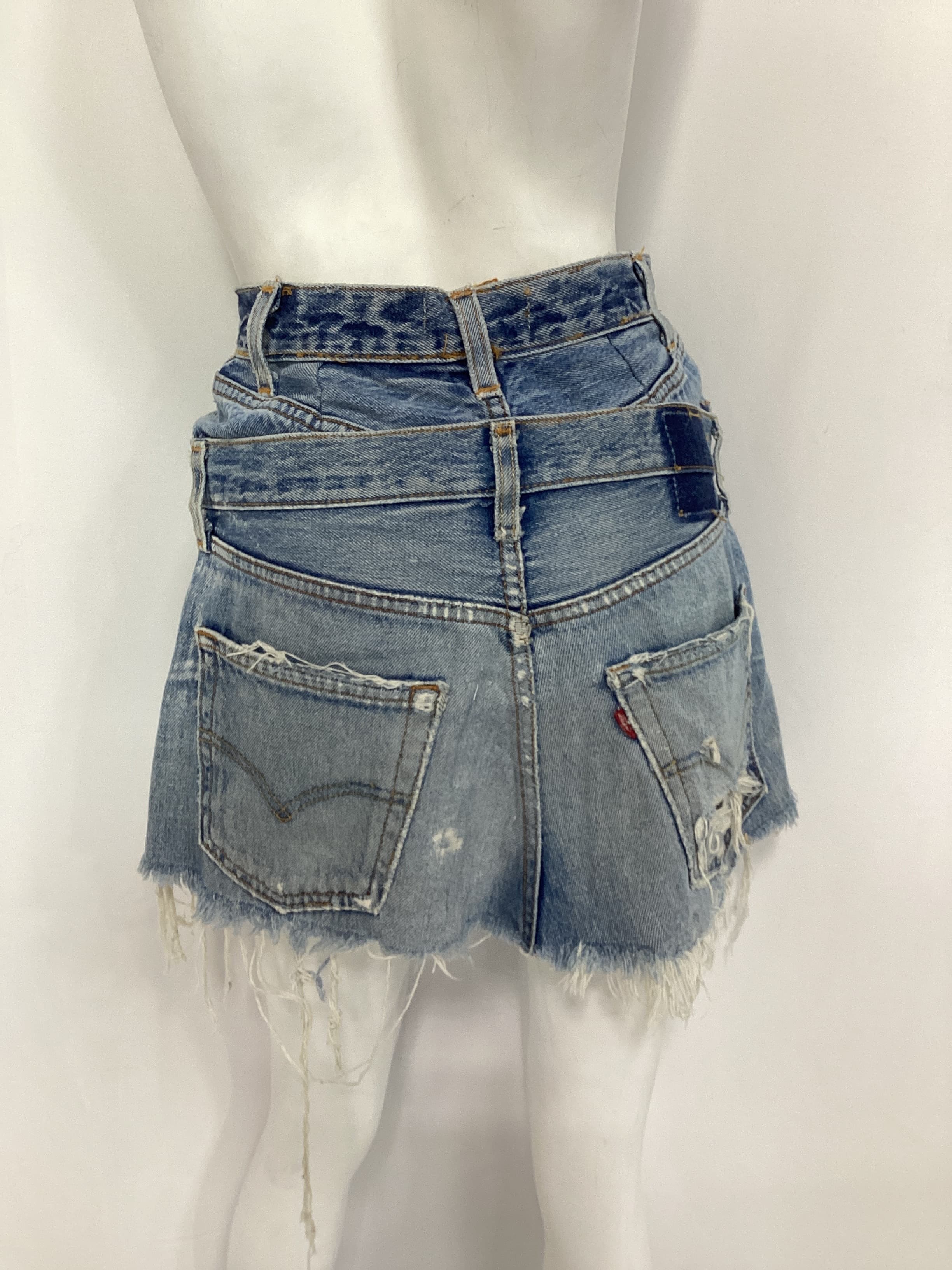 Reinvented Double Skirt In Multi Denim - Image 3