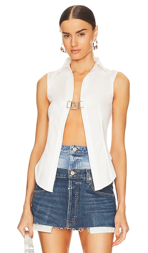Buckle Blouse In White - Image 1