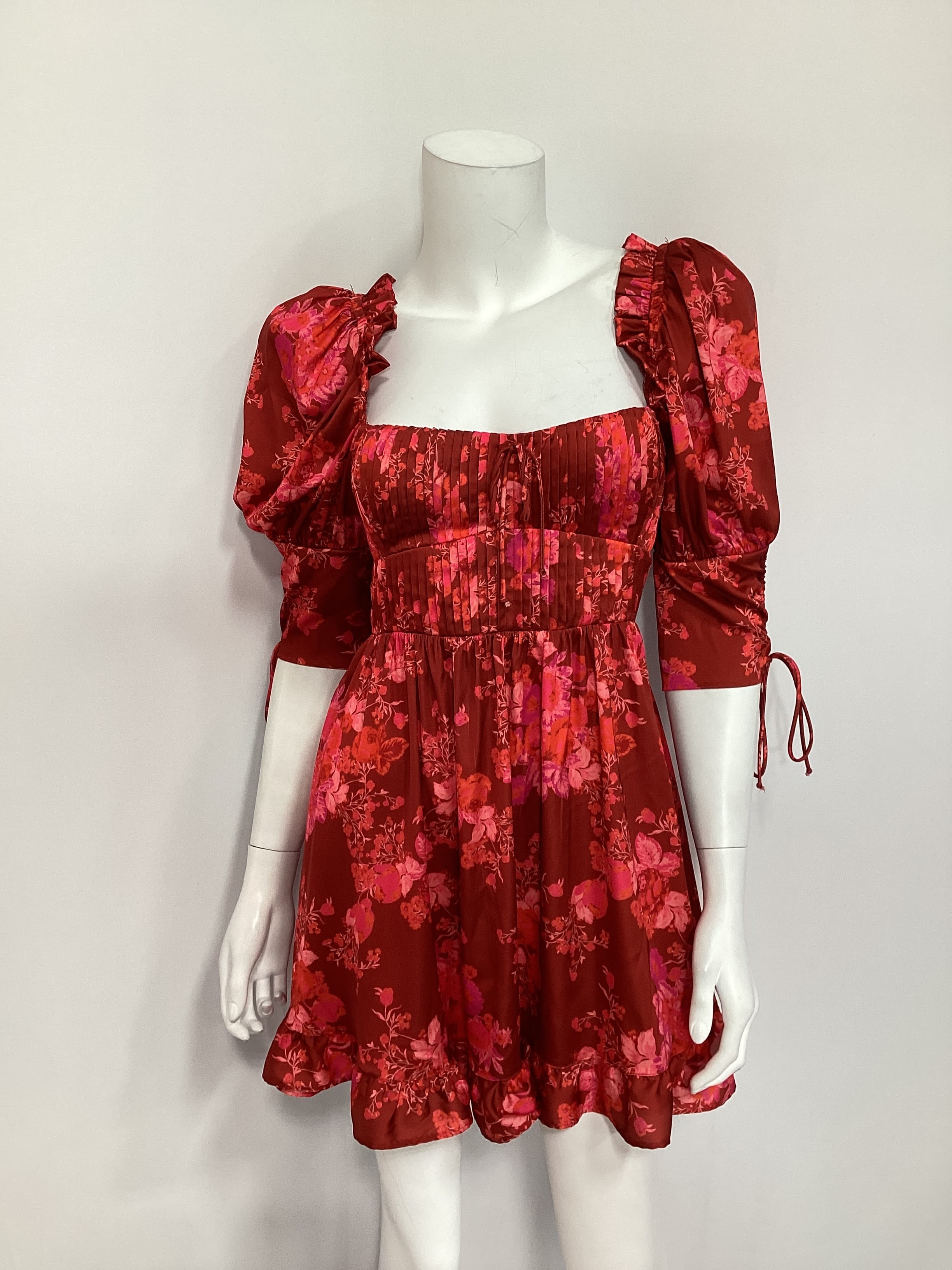 Alia Mini Dress In Red - Image 3