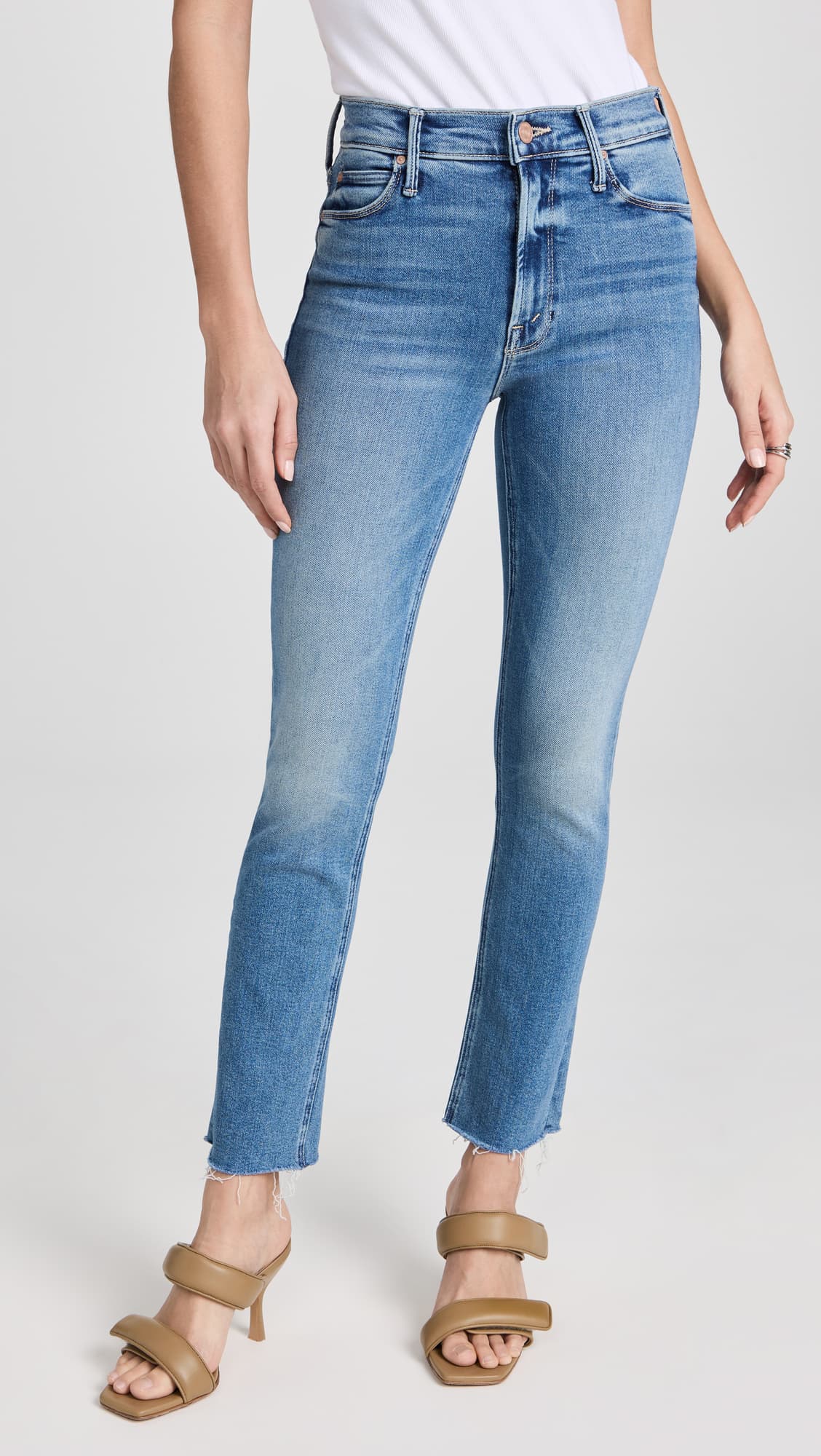 Mid Rise Dazzler Ankle Fray Jeans - Image 1