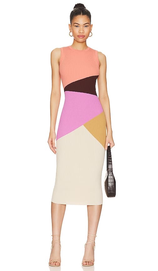 Evie Knit Sleeveless Midi Dress In Multi - Image 1