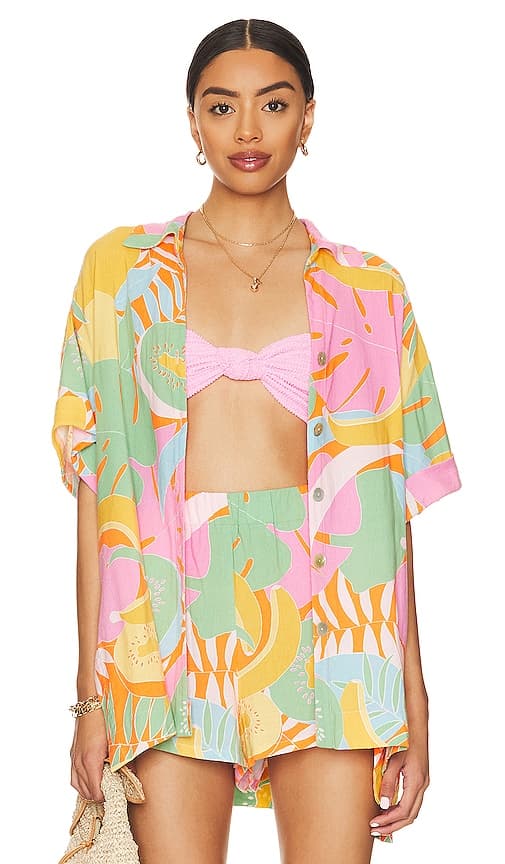 Parker Button Down In Tropical Fruit - Image 1