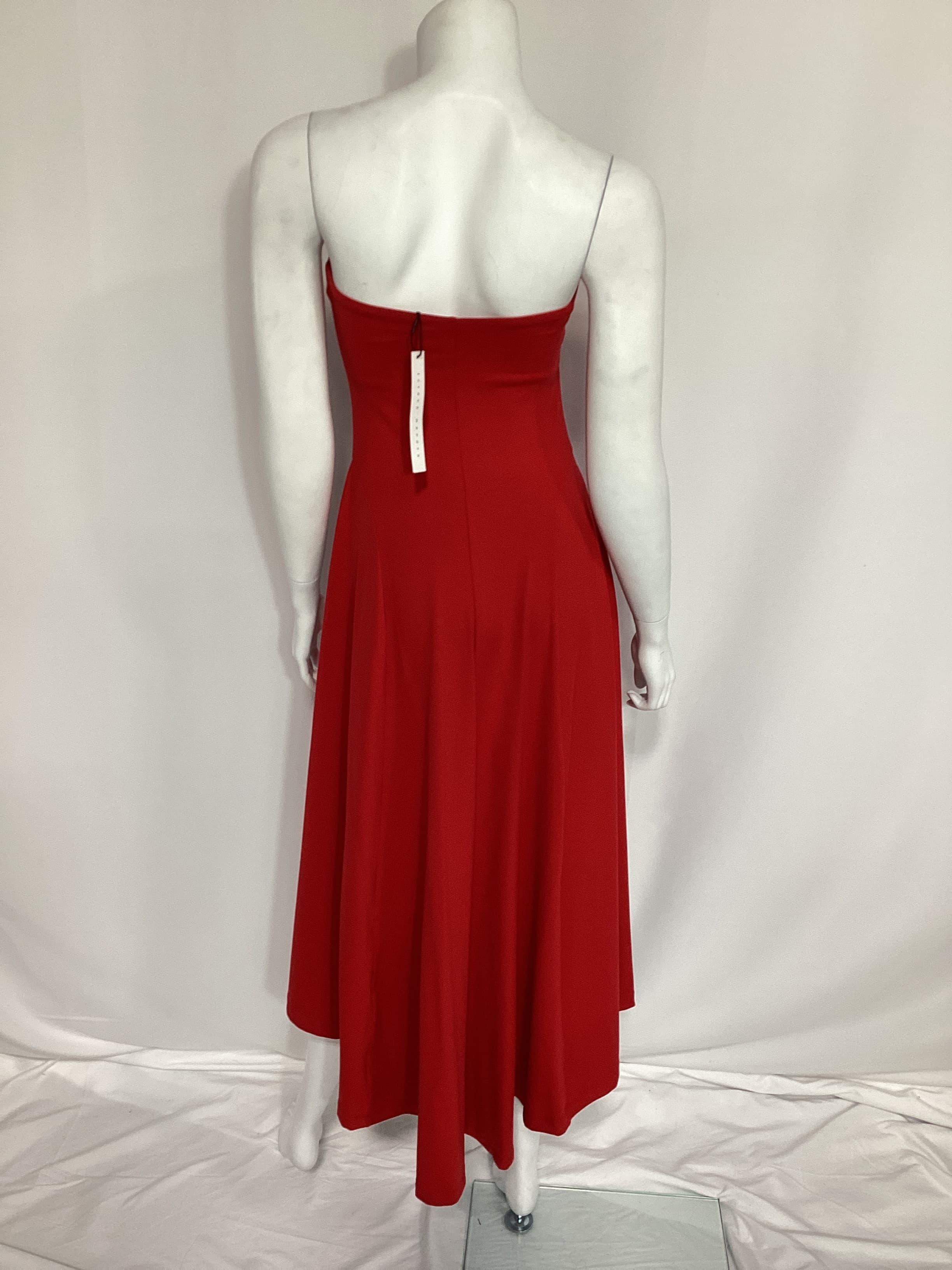 Strapless Hi Low Dress In Perfect Red - Image 3