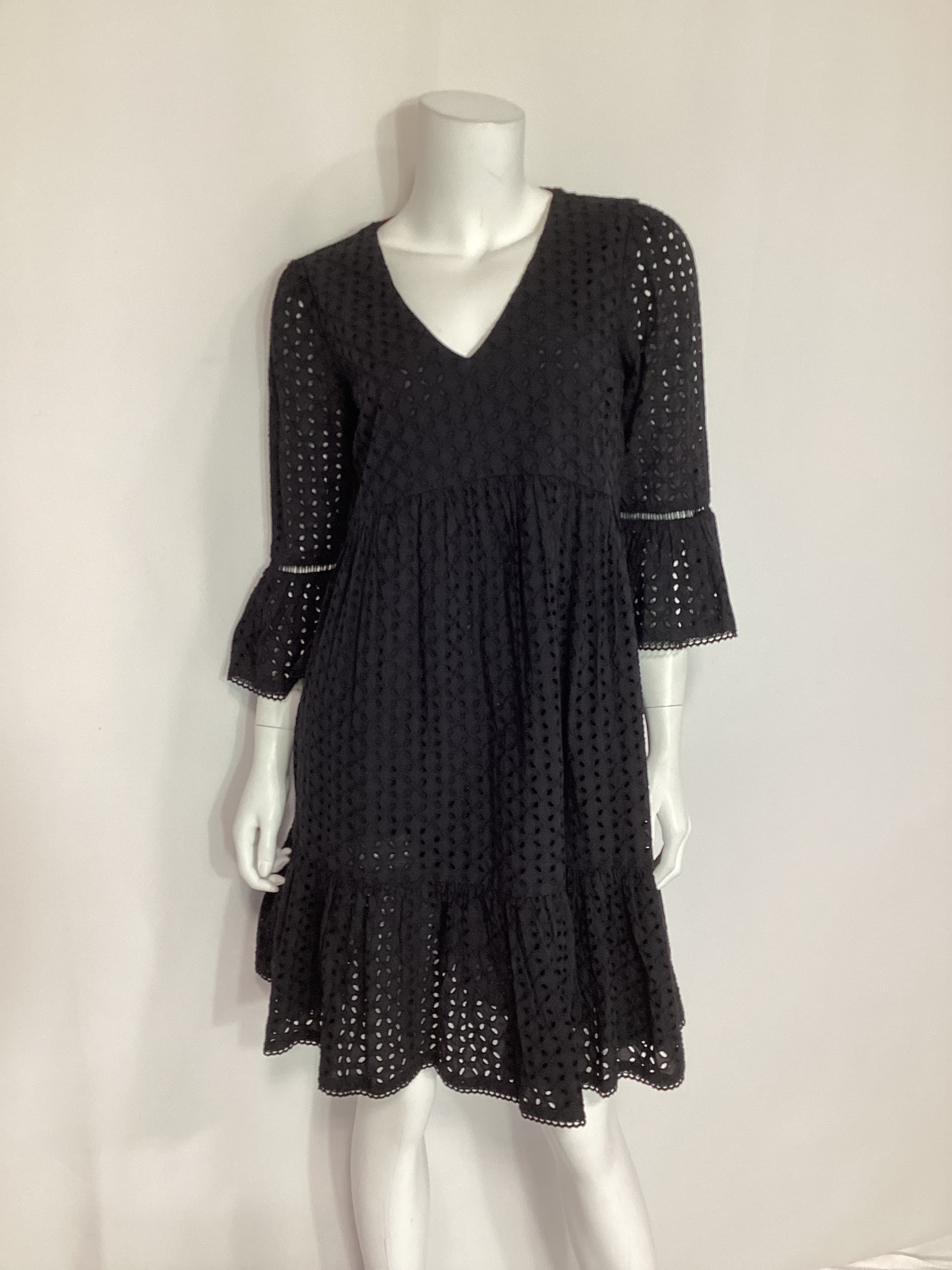 Bell Sleeve Eyelet Mini Dress - Image 2