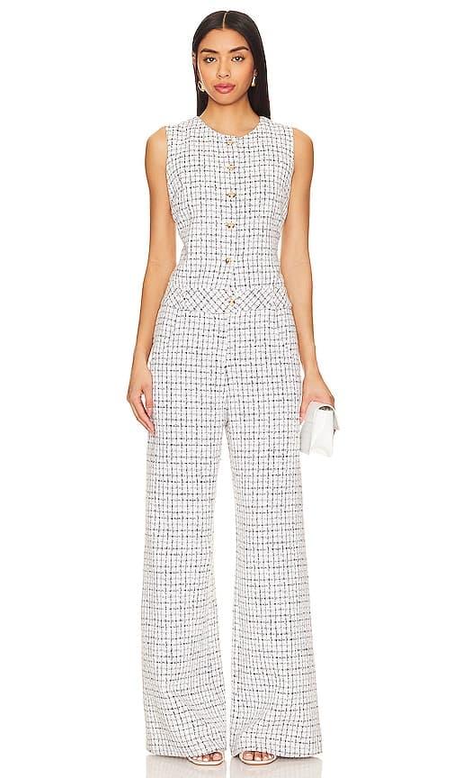 Tori Jumpsuit In White & Black - Image 1