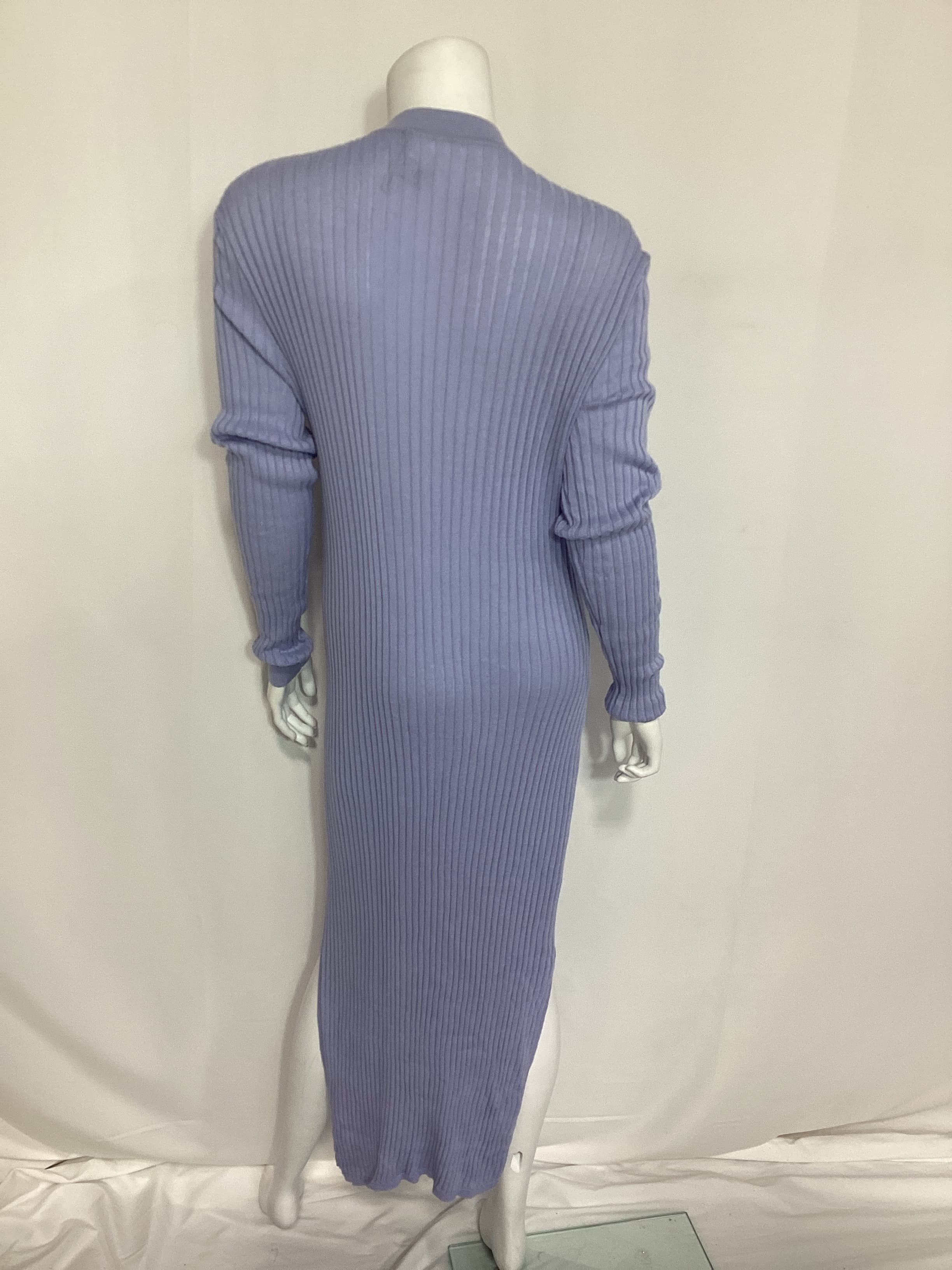 Rib Maxi Cardigan In Very Peri - Image 2