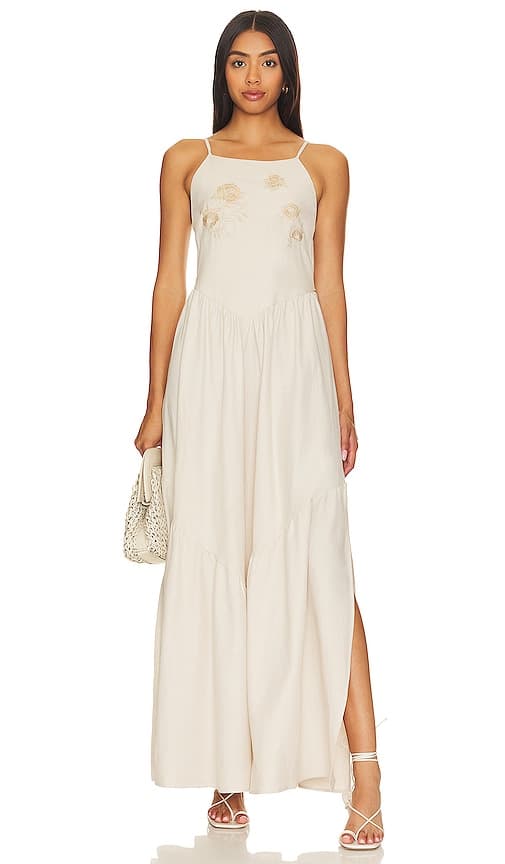 Albany Long Dress In Cream - Image 1