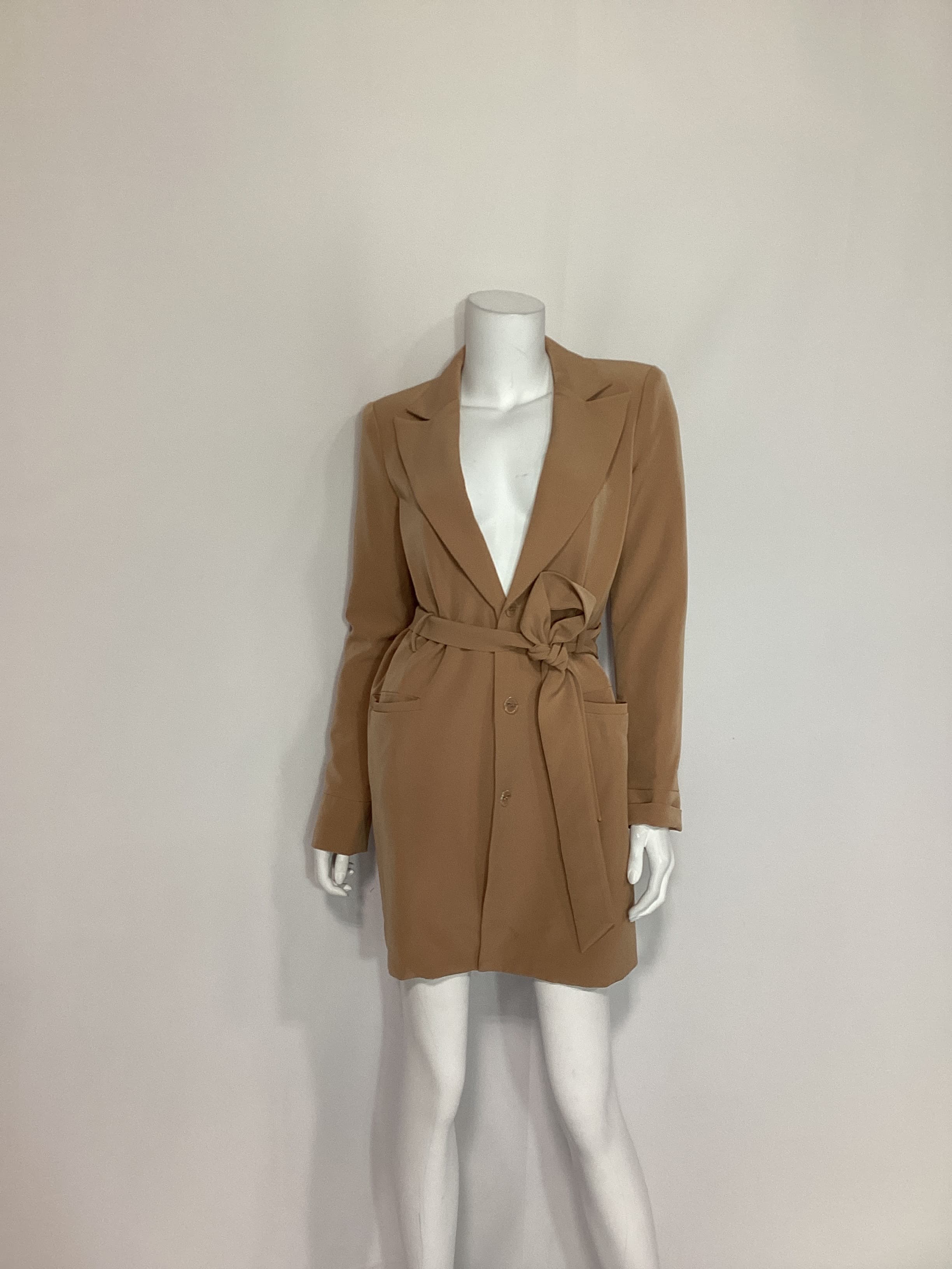 Davide Blazer Dress In Nude Toffee - Image 2