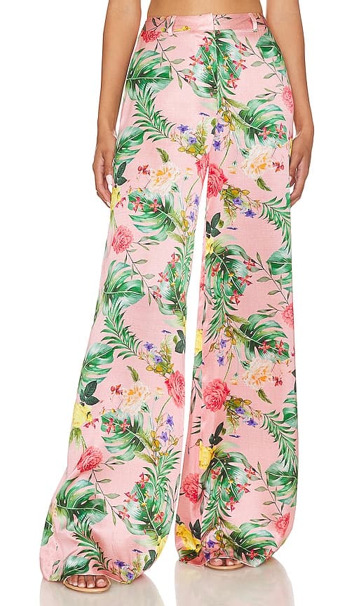 Gavin Wide Leg Pant In Pink Blush Tropical Floral - Image 1