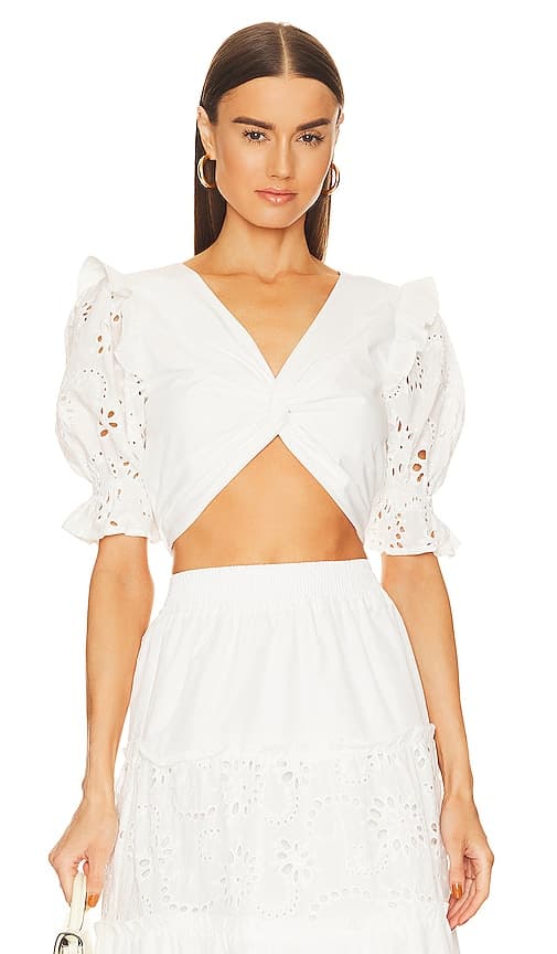 Pixie Knot Top In White - Image 1