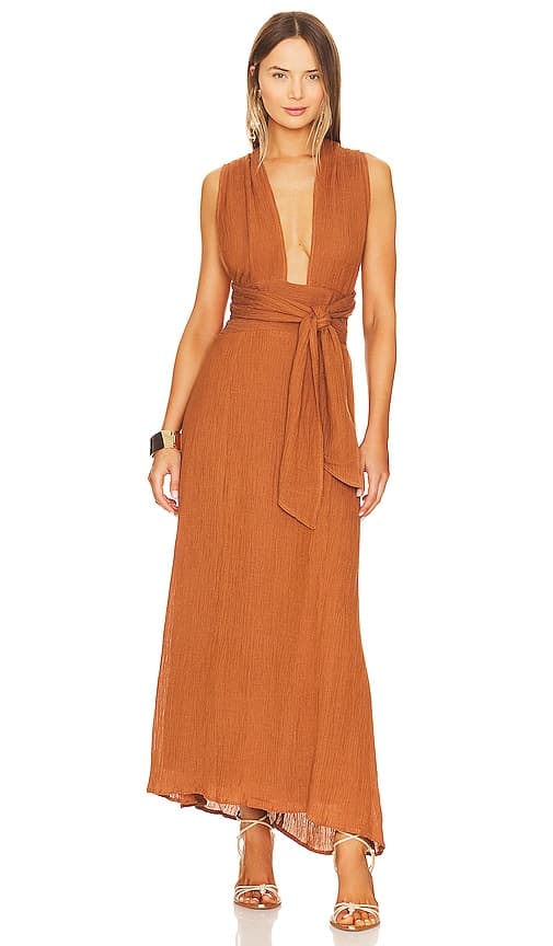 Tropiques Maxi Dress In Caramel - Image 1