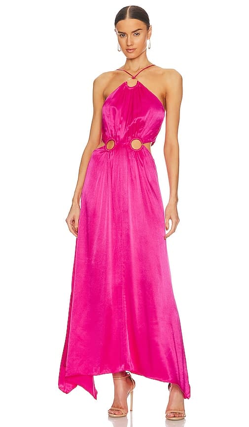 Visitant Maxi Dress In Hot Pink - Image 1
