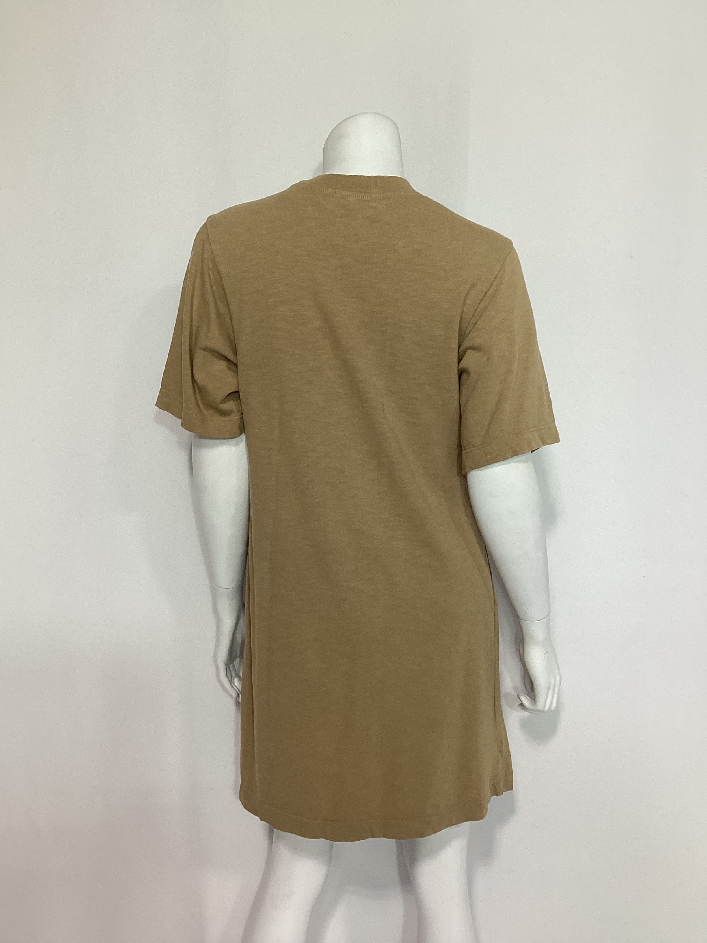 Tokyo Short Sleeve Mini Dress In Dark Tan - Image 2