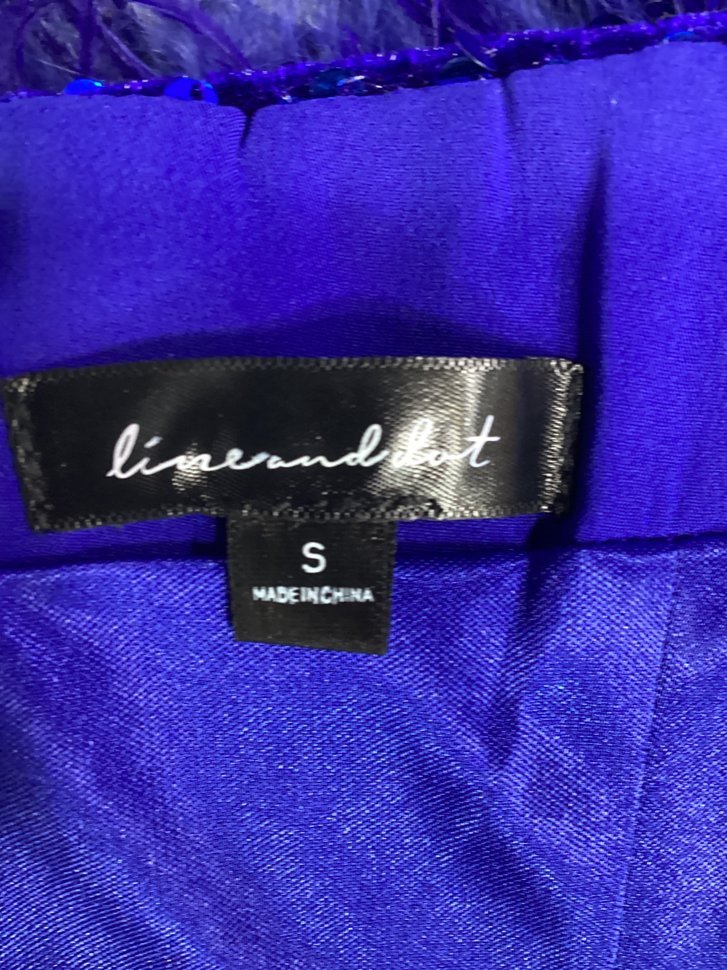 Valerie Feather Top In Royal Blue - Image 4
