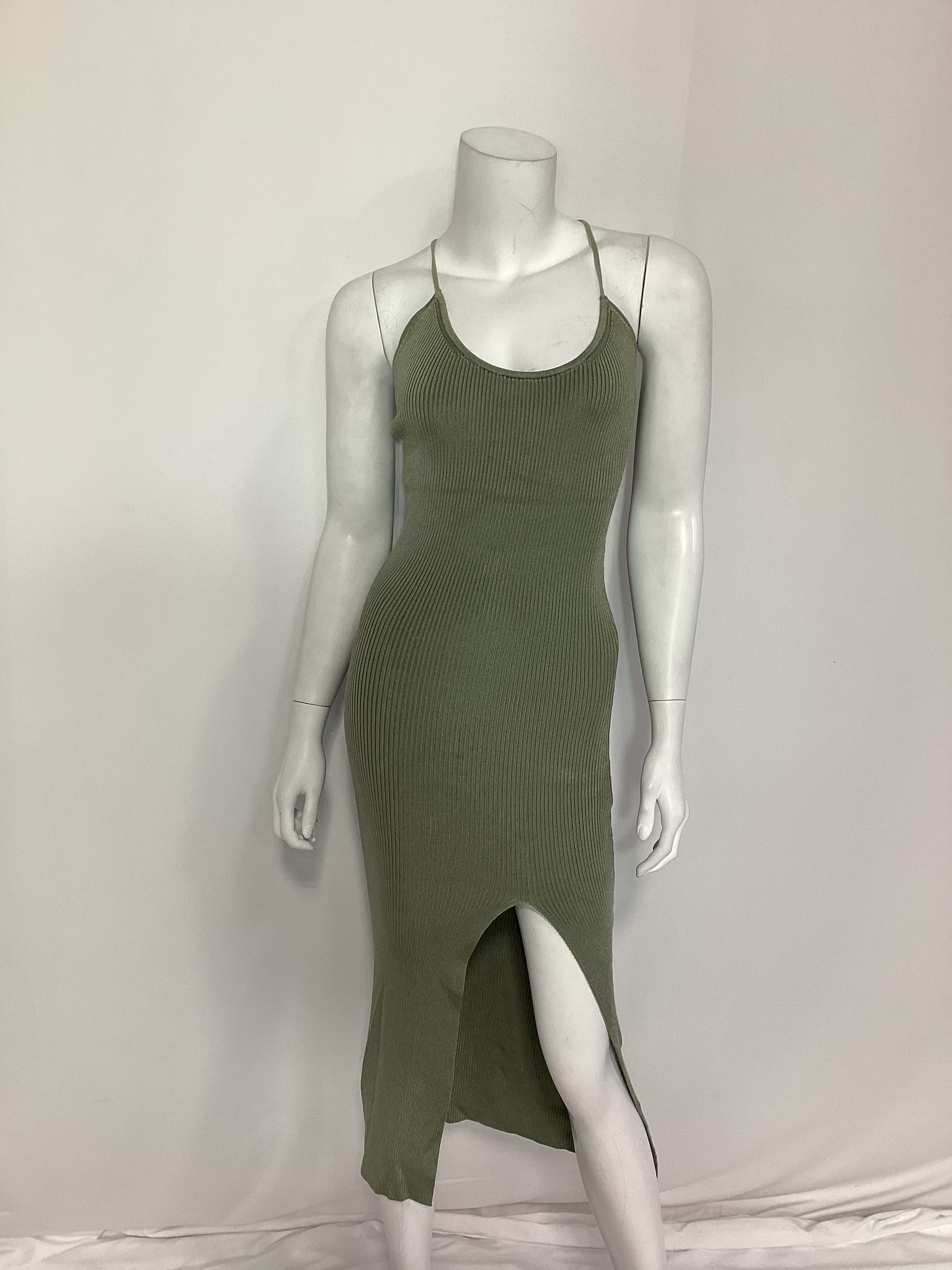 Karter Knit Midi Dress In Sage - Image 2
