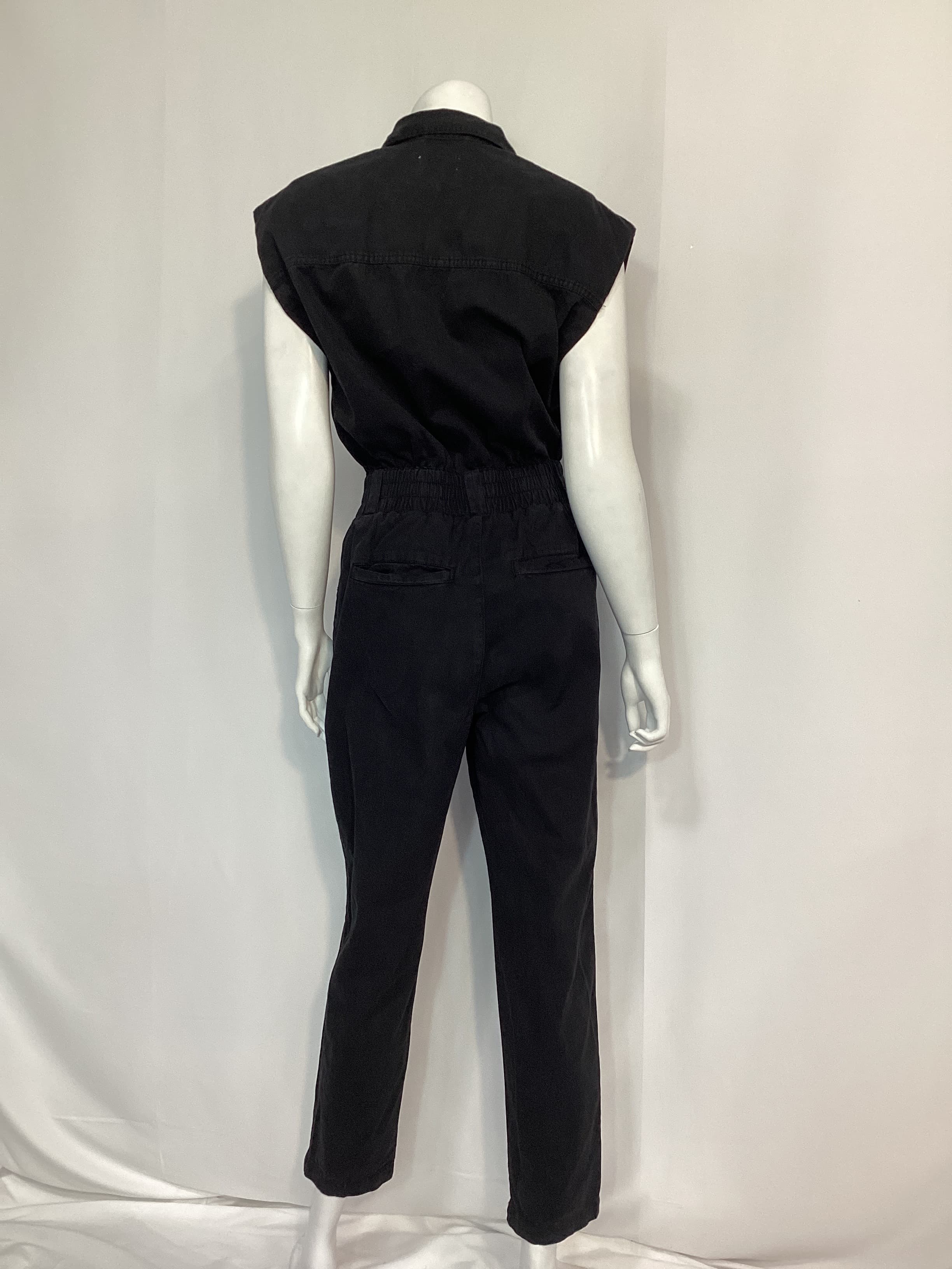 Rosie Shoulder Pad Jumpsuit In Fade To Black - Image 3