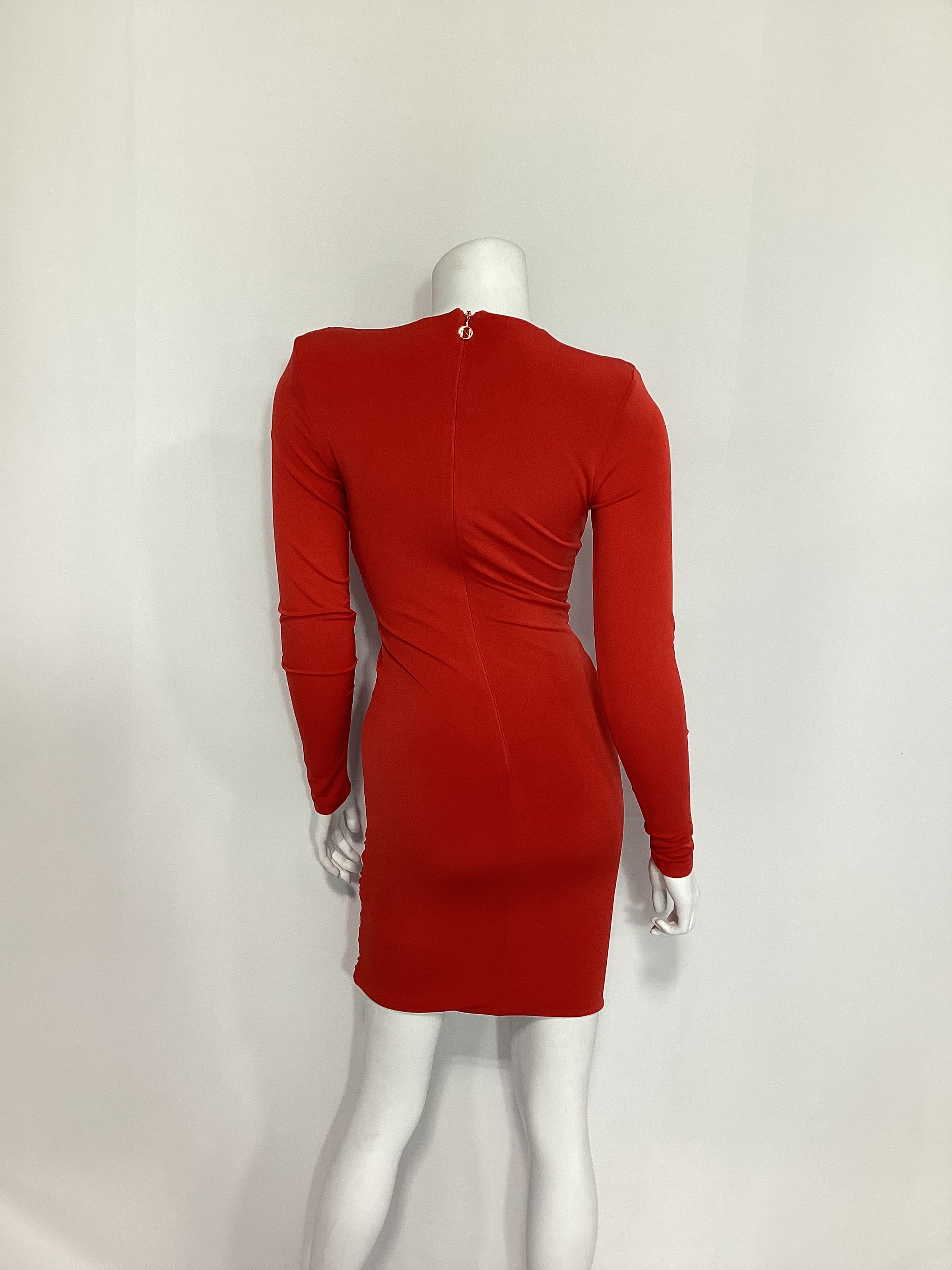 Temptation Long Sleeve Mini Dress In Red - Image 3