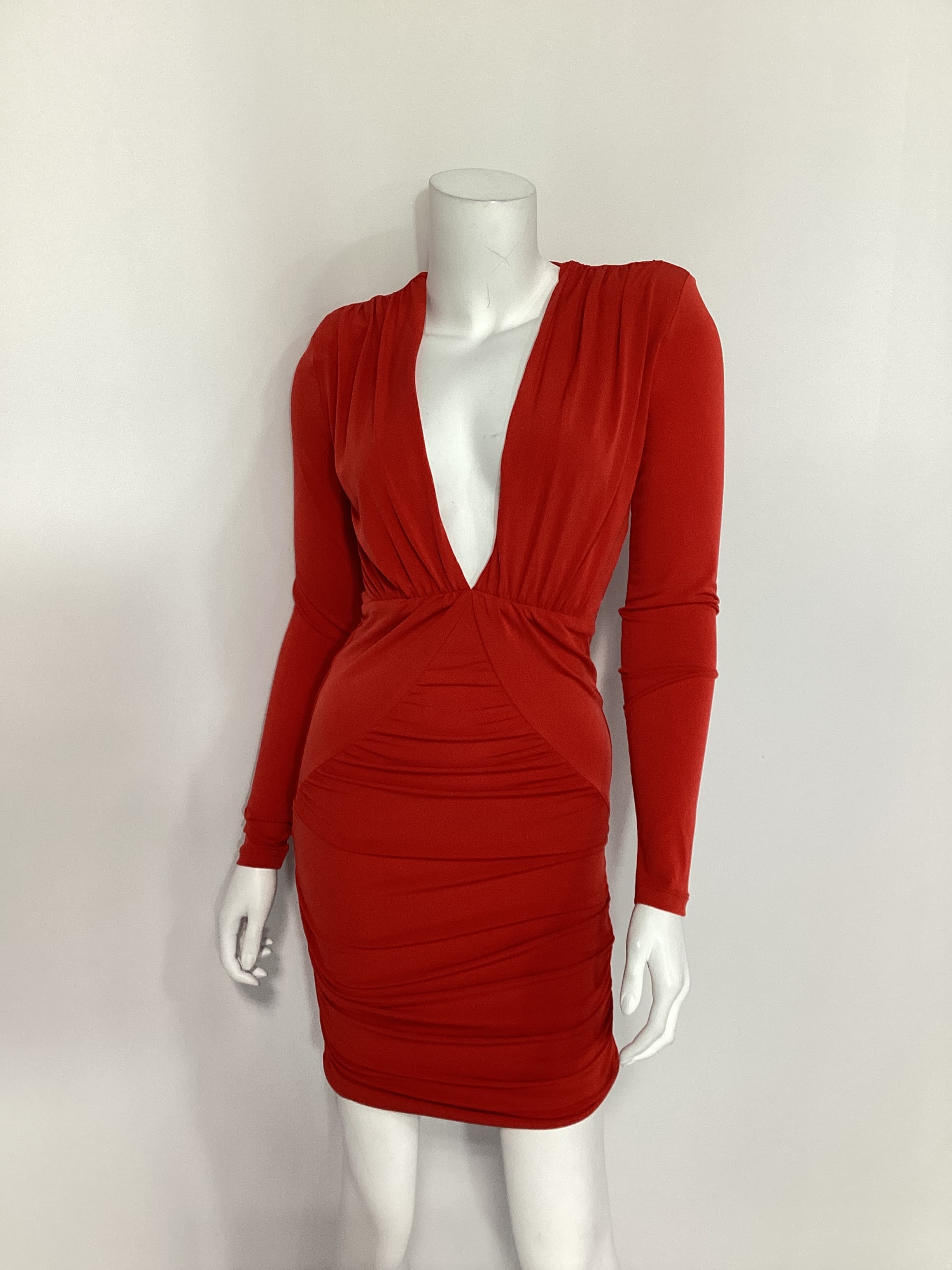 Temptation Long Sleeve Mini Dress In Red - Image 4