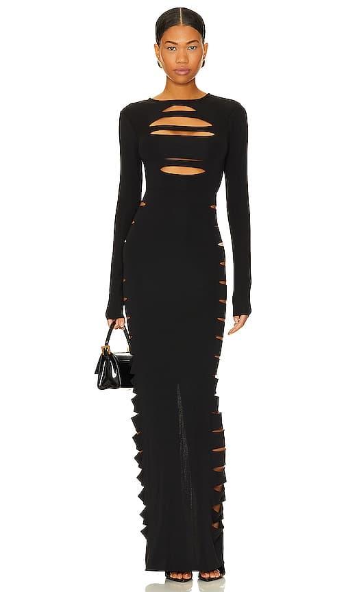 Yailin Maxi Dress In Black - Image 1