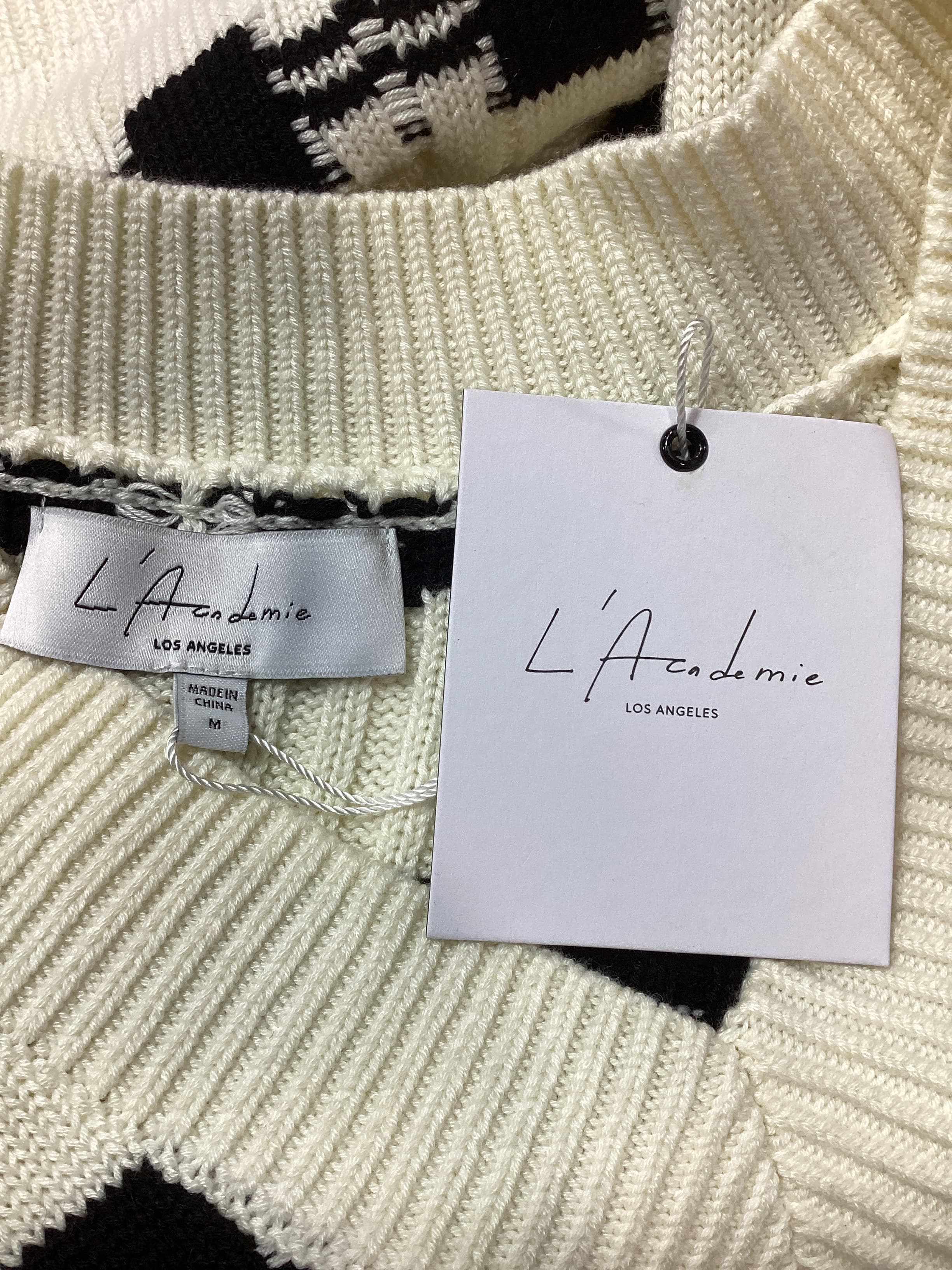 Evran Check Sweater In White & Black - Image 4