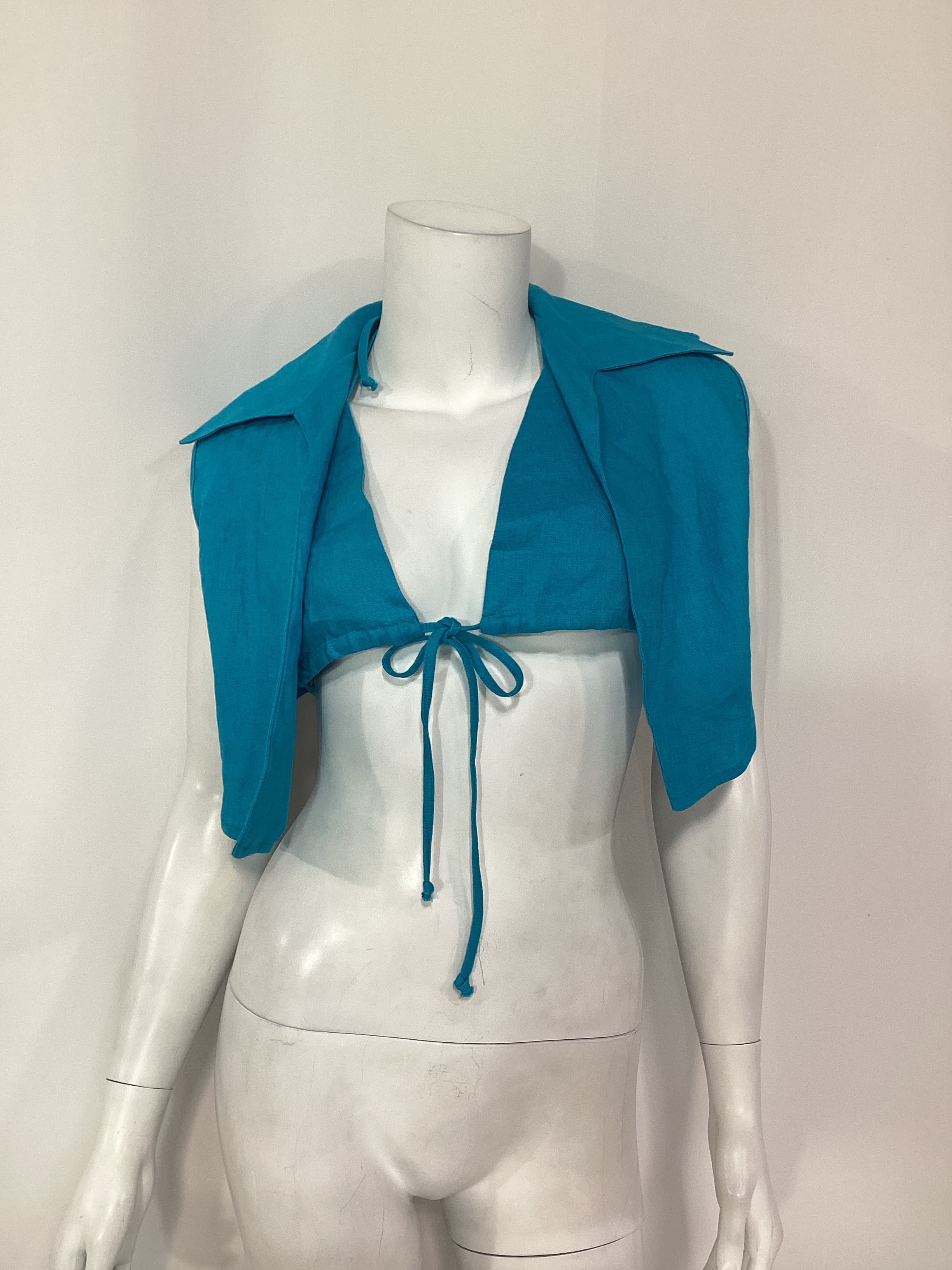 Vest With Triangle Top In Aquamarine - Image 3