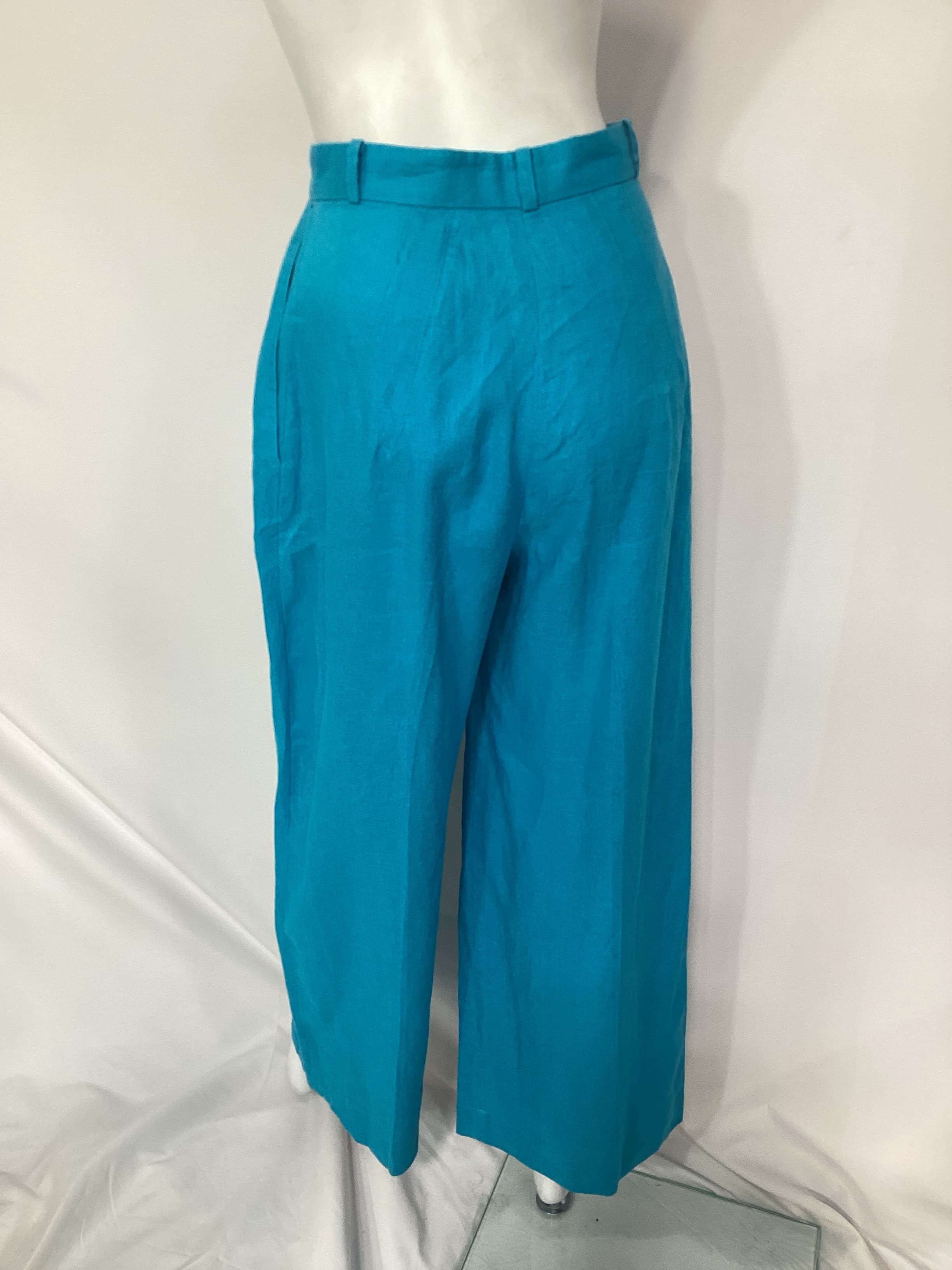 Pleated Trouser In Aquamarine - Image 2