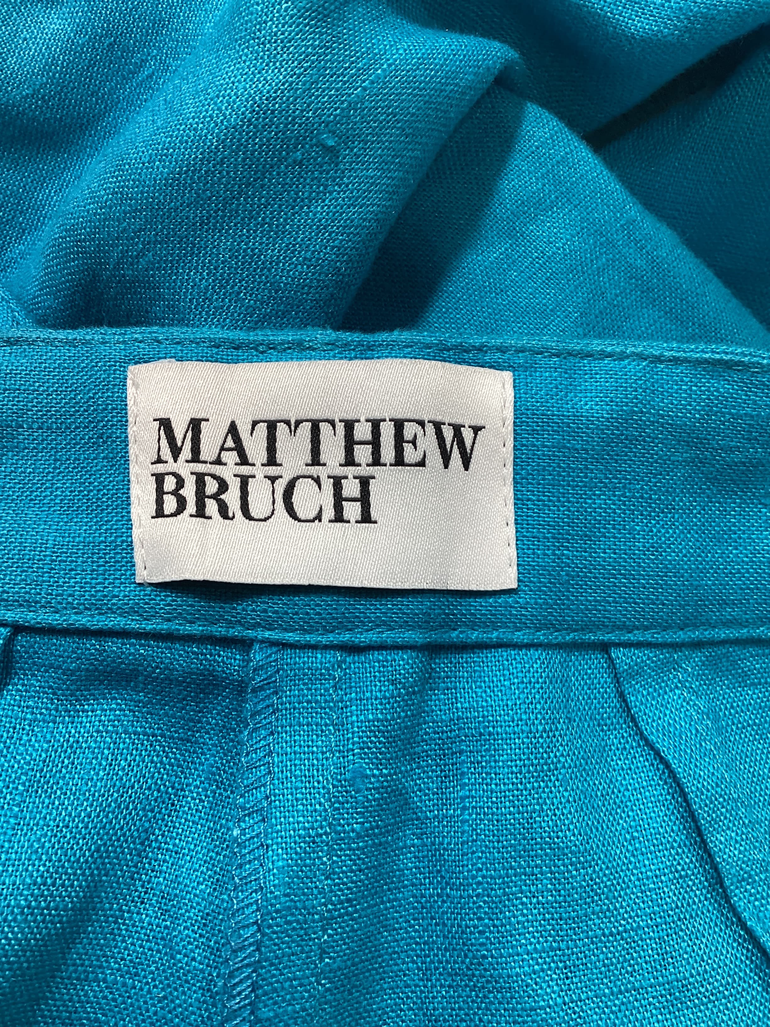 Pleated Trouser In Aquamarine - Image 4